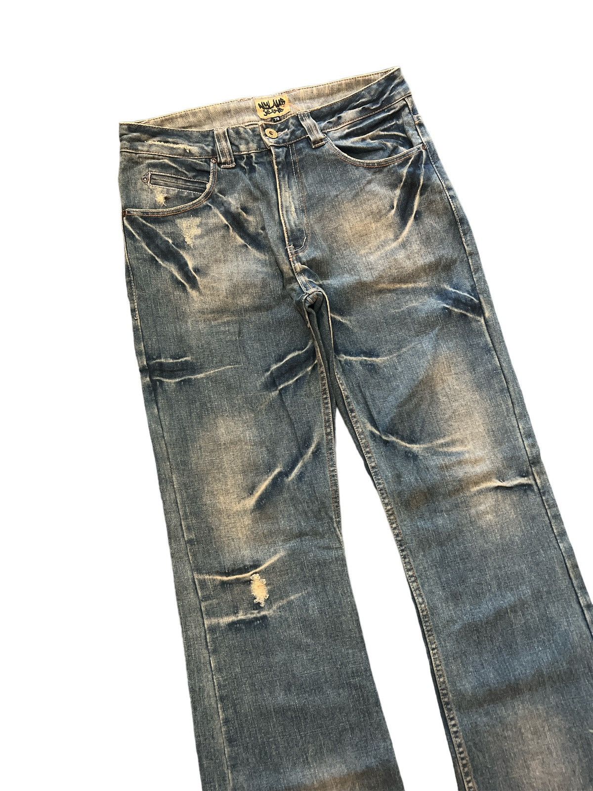If Six Was Nine FLARED💥NYLAUS DISTRESSED DENIM PANT Size US 30 / EU 46 - 6 Thumbnail