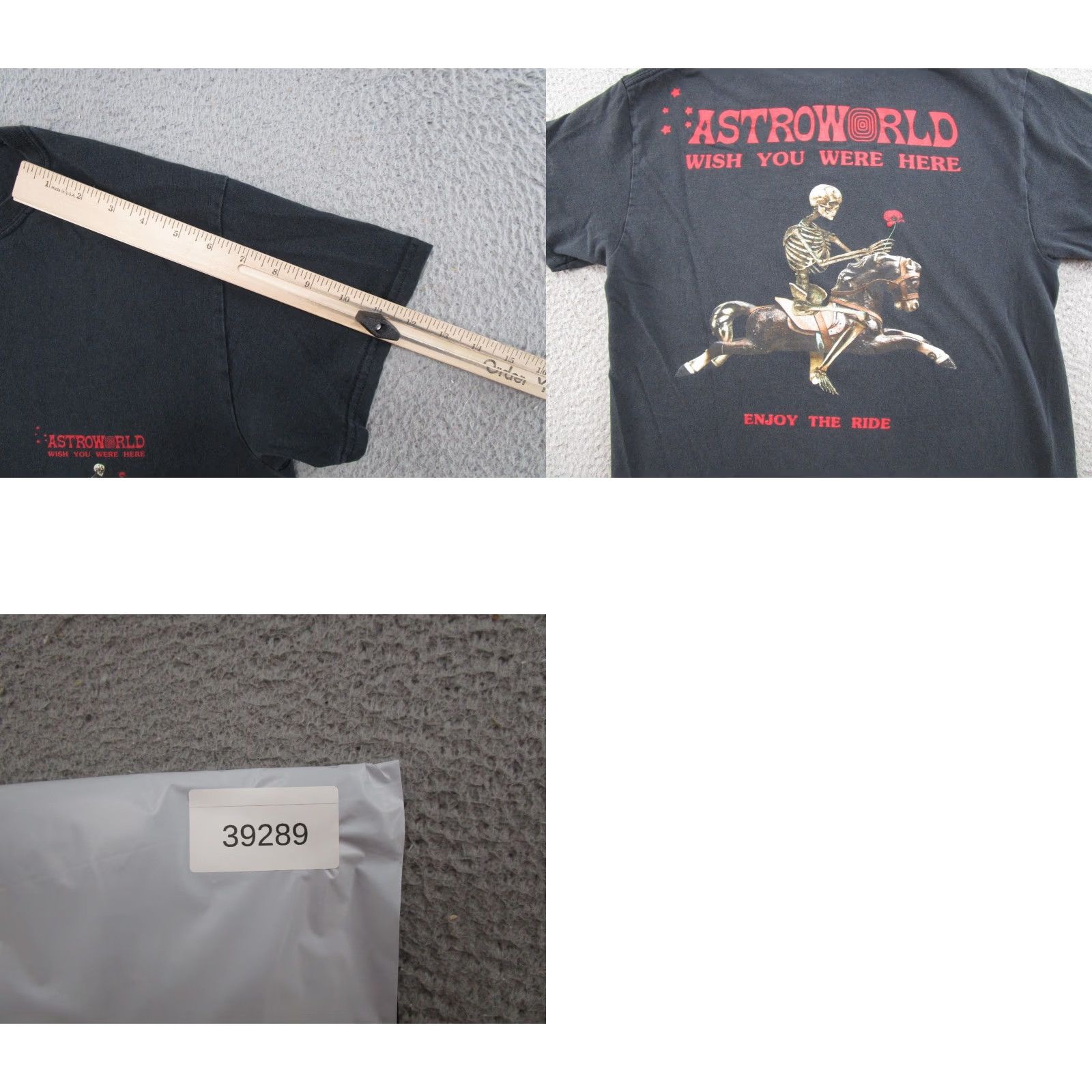 Hereu Astroworld Shirt Mens M Black Graphic Tour Skull Rose Gothic Music Concert T-Shirt Size US M / EU 48-50 / 2 - 8 Thumbnail