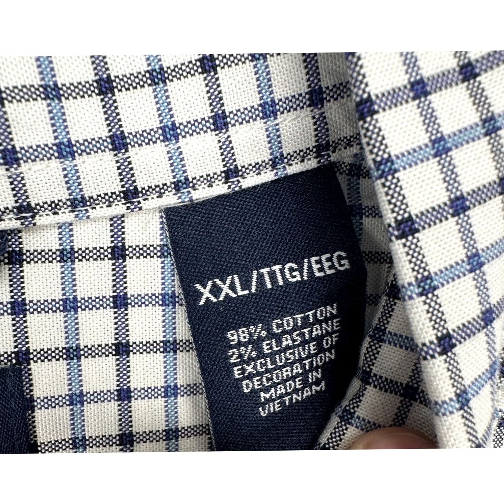 Chaps Chaps Men Button Down Shirt 2XL Blue Plaid Oxford Stretch Pocket Long Sleeve NEW Size US XXL / EU 58 / 5 - 5 Thumbnail