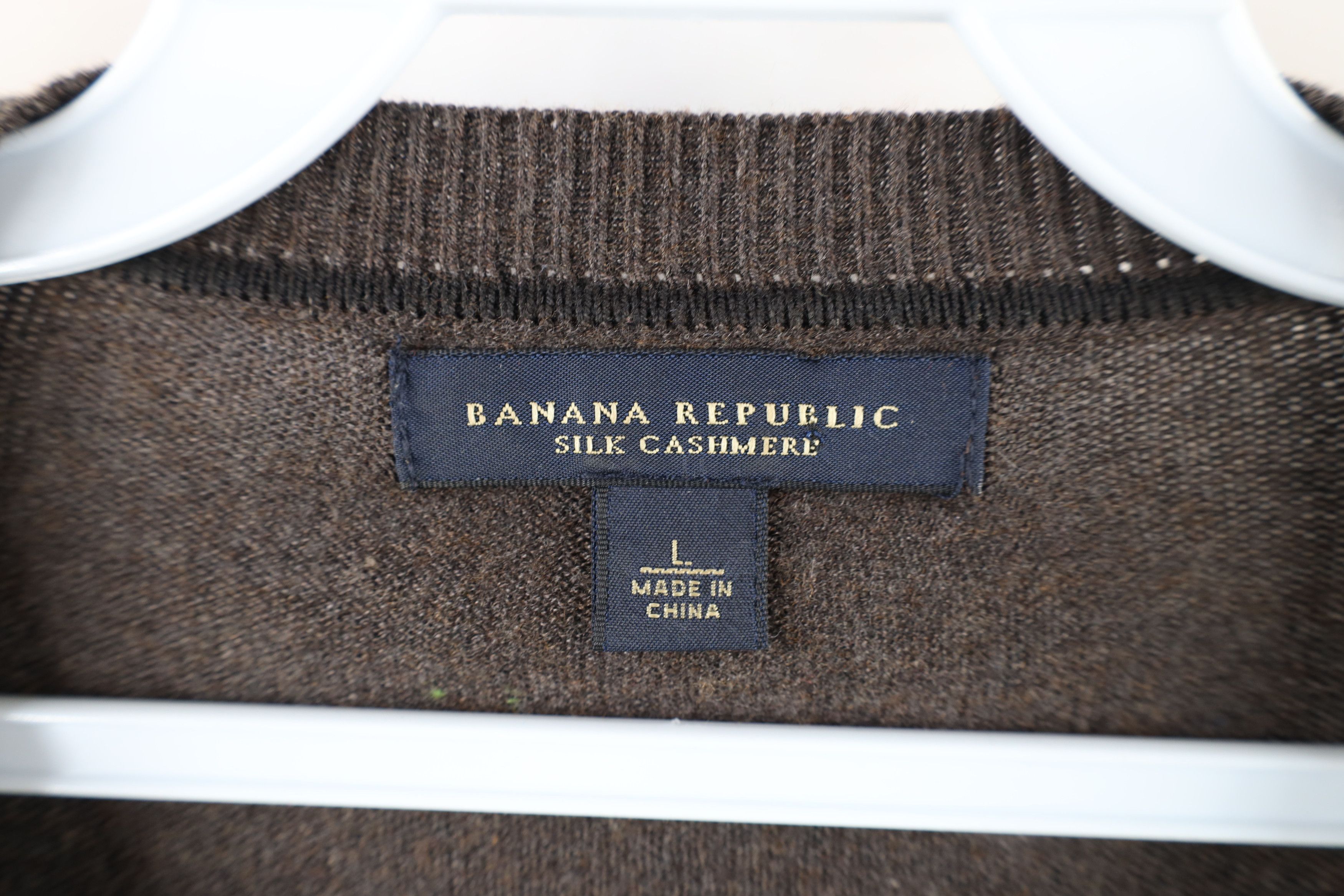 Banana Republic Banana Republic Silk Cashmere Knit V-Neck Sweater Brown Size US L / EU 52-54 / 3 - 4 Thumbnail