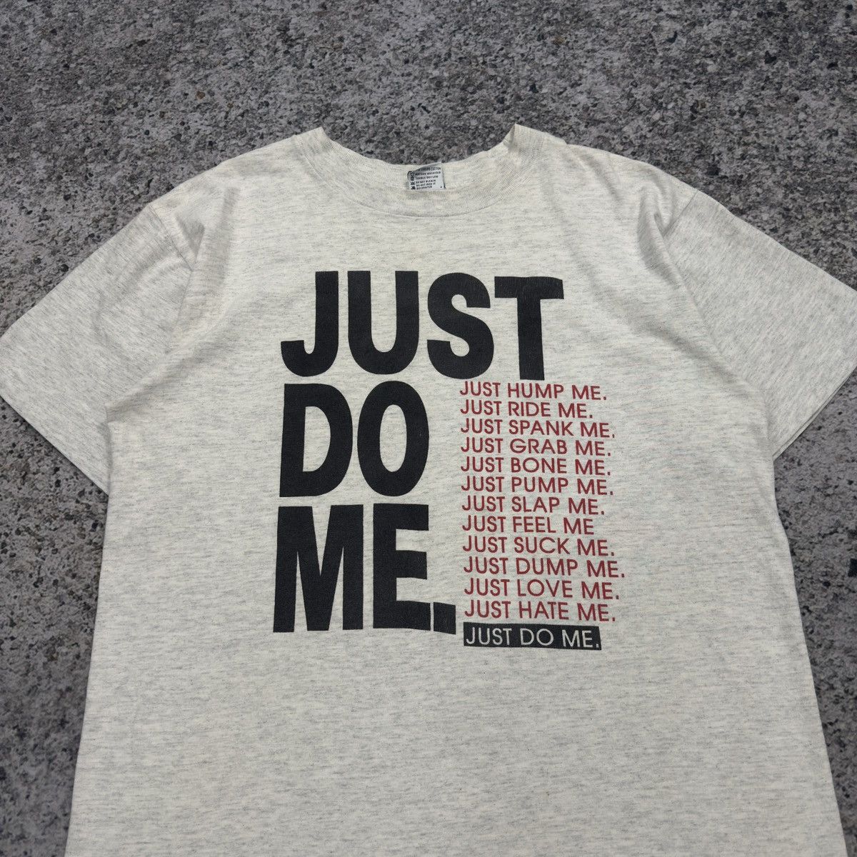 Vintage 90s Just Do Me Sex Tee Faded Thrashed ERD Grunge Distressed Size US L / EU 52-54 / 3 - 5 Thumbnail
