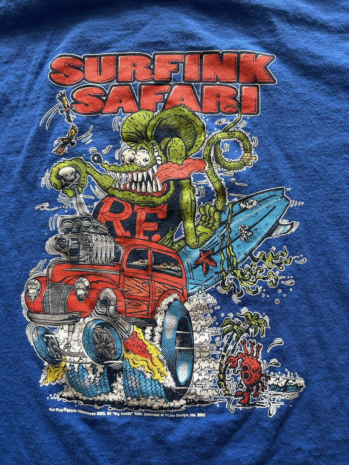 Vintage Vintage Rat Fink 2003 Surfink Safari Car Tee Blue Size US M / EU 48-50 / 2 - 2 Thumbnail
