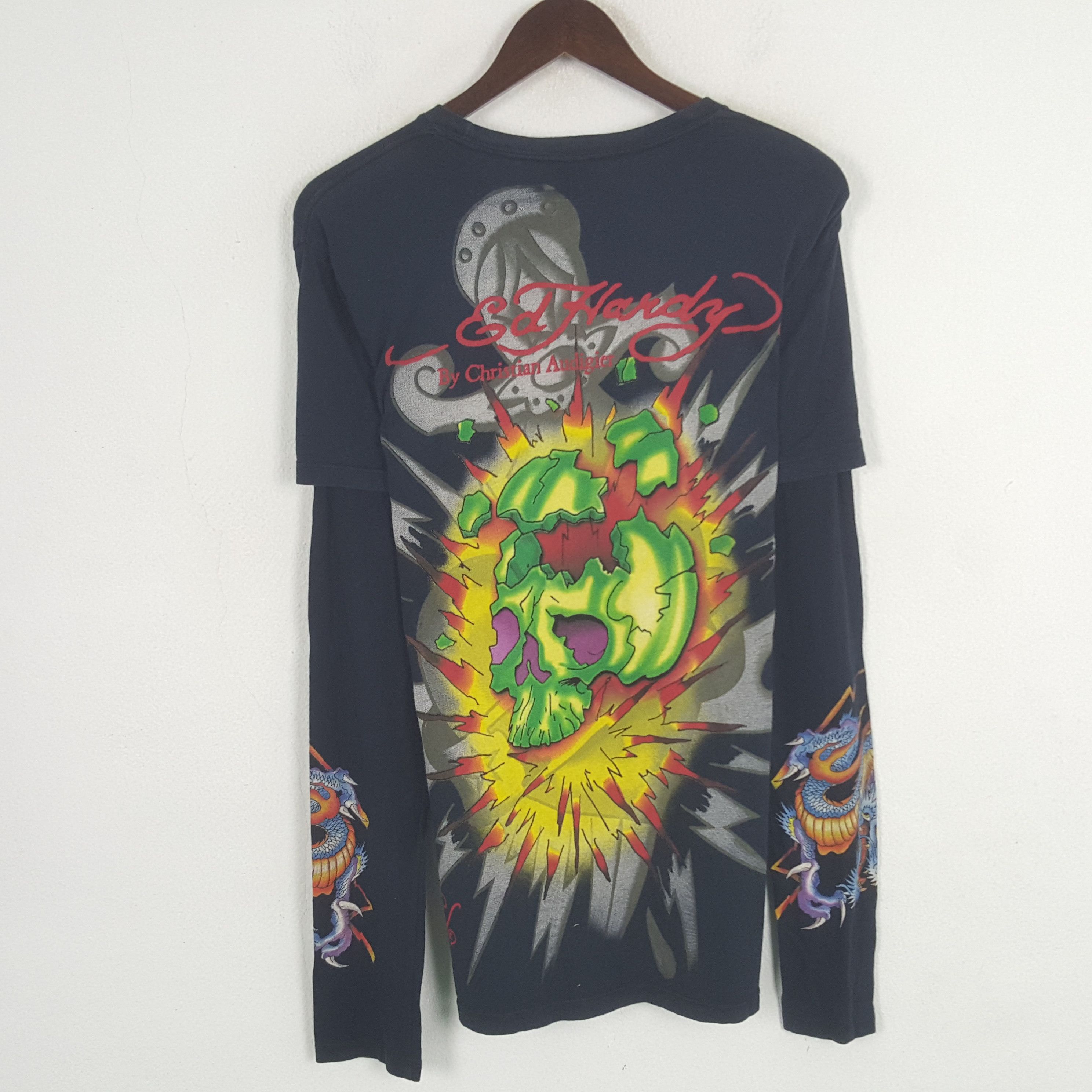 Designer × Ed Hardy × Vintage Vintage Ed Hardy Overprinted Rare Tshirt Size US L / EU 52-54 / 3 - 4 Thumbnail
