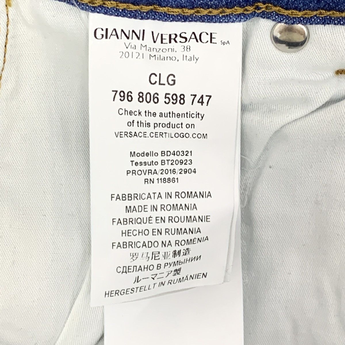 Versace Versace Dark Blue Cotton Casual Denim Pants K26WX Size 25" / US 0 / IT 36 - 8 Thumbnail