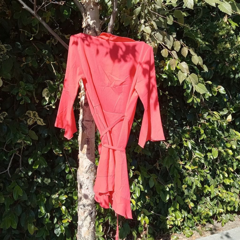 Asos NWT ASOS Outrageous Fortune Neon Ruffle Wrap Dress Size S / US 4 / IT 40 - 6 Thumbnail