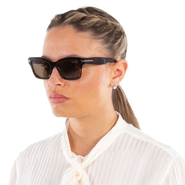 Tom Ford Tom Ford Mikel FT1085 52H Sunglasses Havana Rectangle Frame Size ONE SIZE - 2 Thumbnail