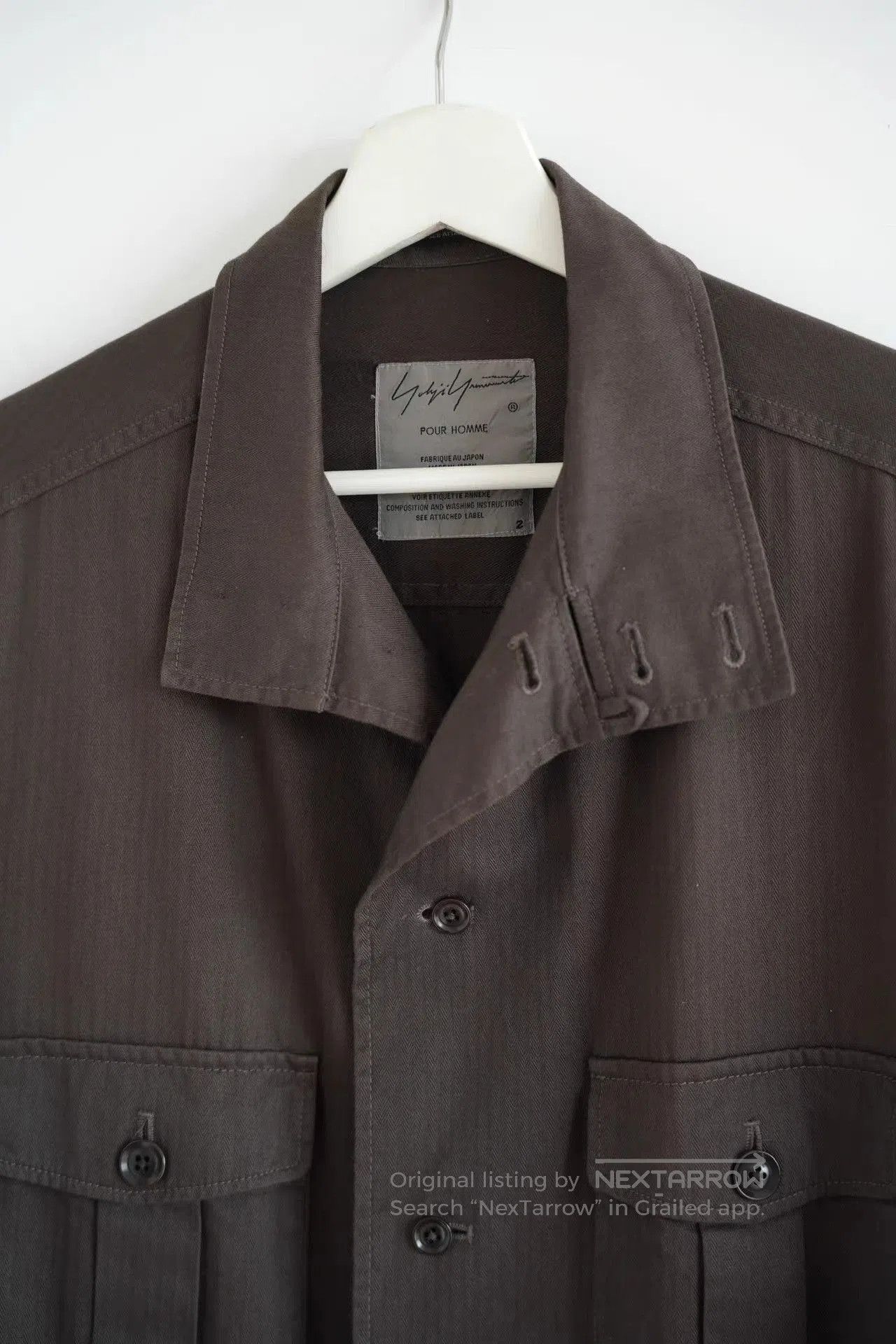 Yohji Yamamoto Brown Long Coat with Button Front and Pockets. Size US M / EU 48-50 / 2 - 3 Thumbnail