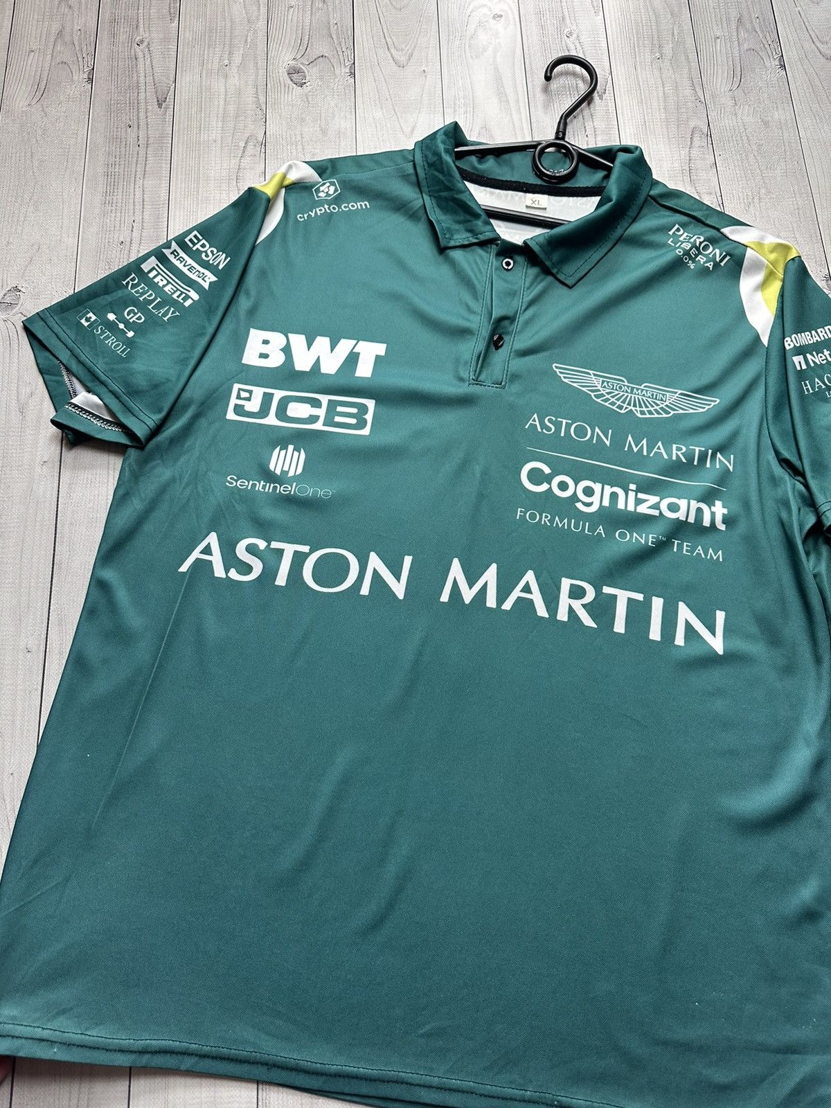 Vintage Vintage racing Aston Martin polo big logo green Hacket Size US XL / EU 56 / 4 - 2 Thumbnail