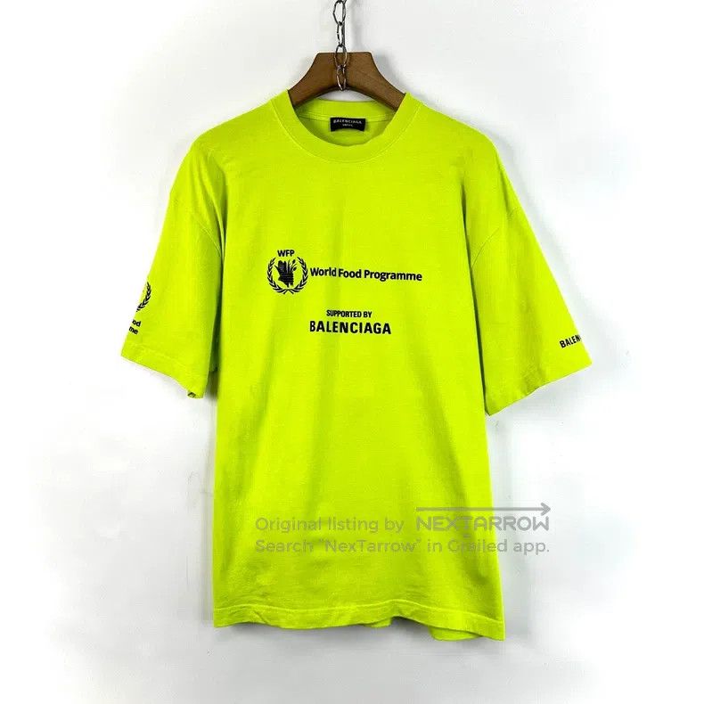 Balenciaga Balenciaga Neon Green Wheat Spike Short Sleeve T-Shirt Size US M / EU 48-50 / 2 - 1 Thumbnail