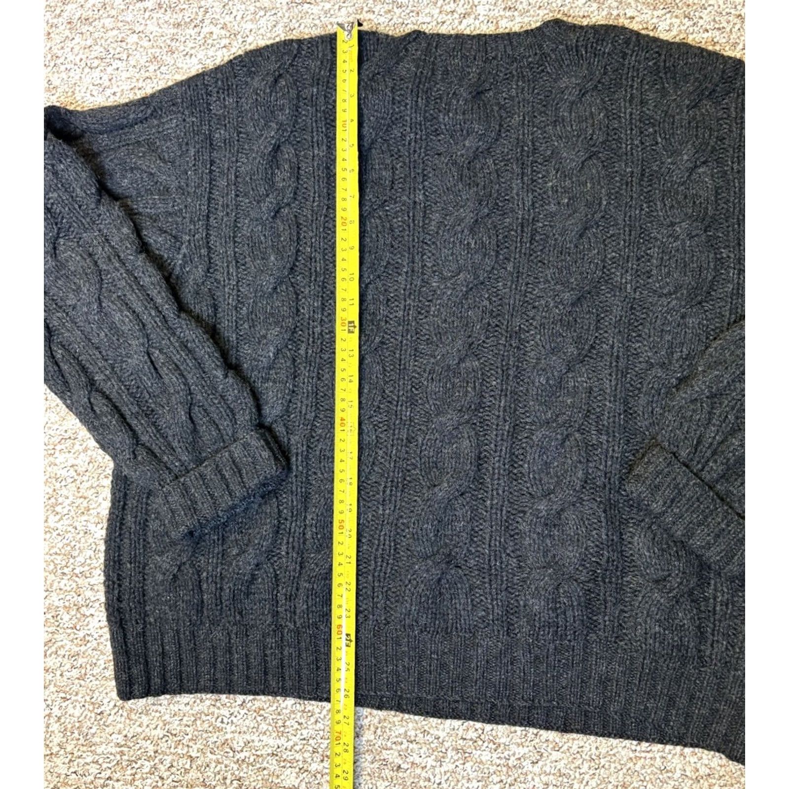 J.Crew VINTAGE J.CREW Sweater Pullover Crew Neck Fisherman Cable Knit 100% Wool Men’s XL Gray Relaxed Classic Knitwear Size US XL / EU 56 / 4 - 4 Thumbnail