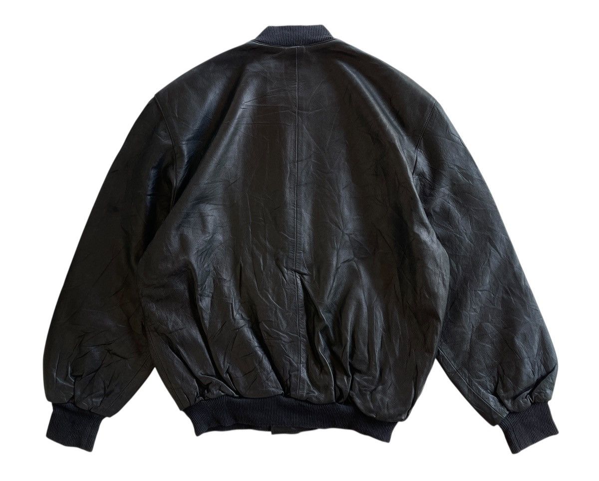 agnes b. Agnes.B Black Leather Bomber Jacket Size US L / EU 52-54 / 3 - 6 Thumbnail