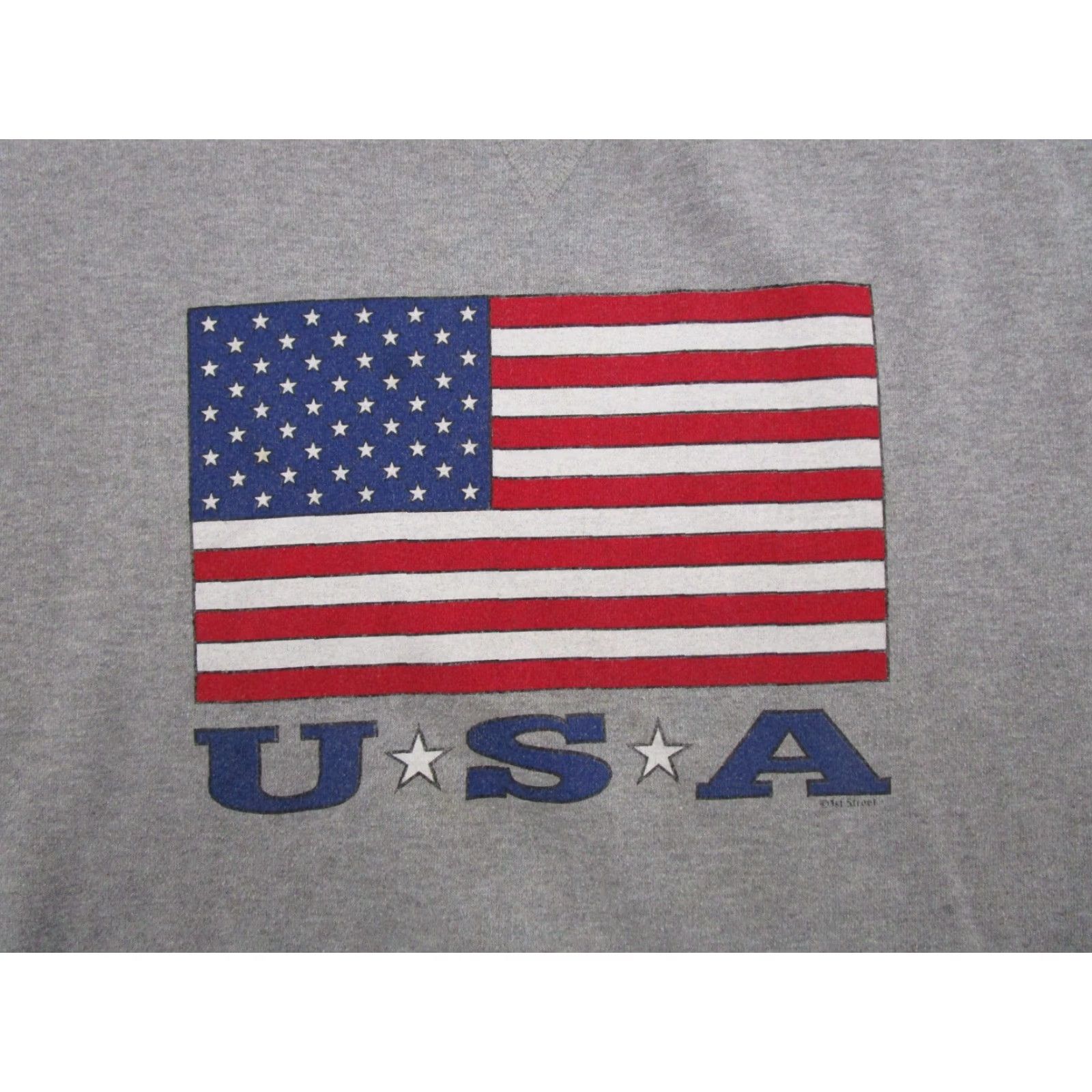 Russell Athletic VINTAGE Russell Athletic USA Flag Stars Stripes Crewneck Sweatshirt 3XL Mens Gray Size US XXL / EU 58 / 5 - 2 Thumbnail