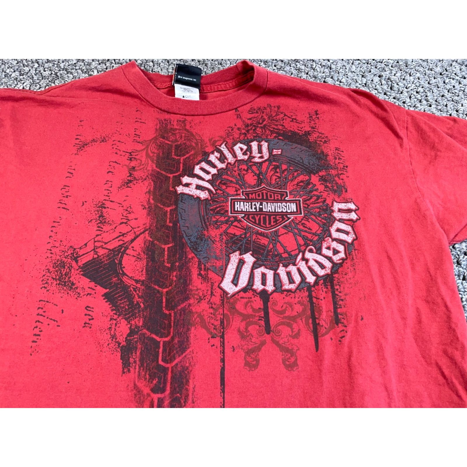 Harley Davidson Harley-Davidson Graphic Print T-Shirt Adult 2XL Red Biker Birch Run Michigan Mens Size US XXL / EU 58 / 5 - 5 Thumbnail