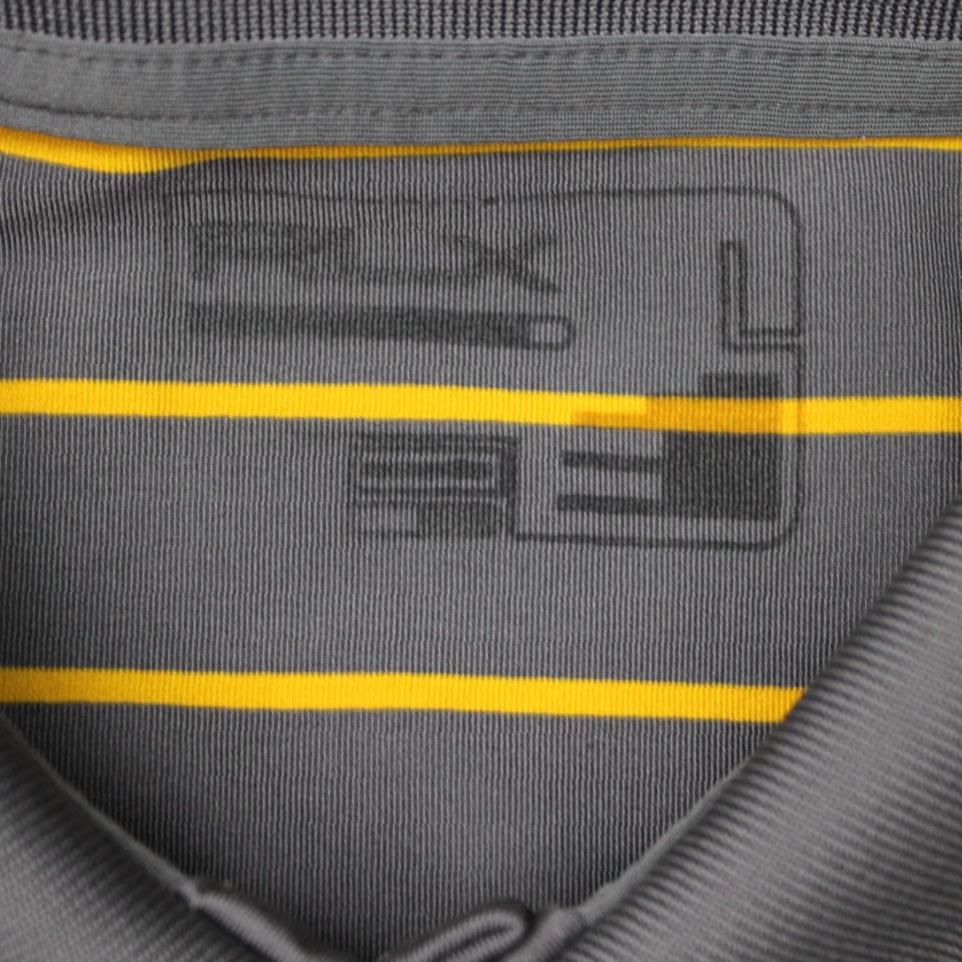 RLX Ralph Lauren RLX Ralph Lauren Polo Shirt Mens Large Gray/Yellow Striped Stretch Short Sleeve Polo Shirt Size US L / EU 52-54 / 3 - 6 Thumbnail