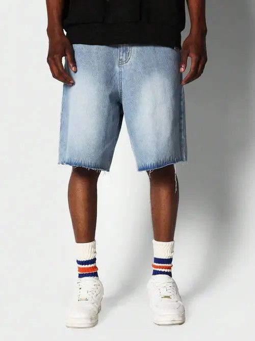Jean Jeans Denim Shorts Jorts Graphic Drip Size US 32 / EU 48 - 4 Thumbnail