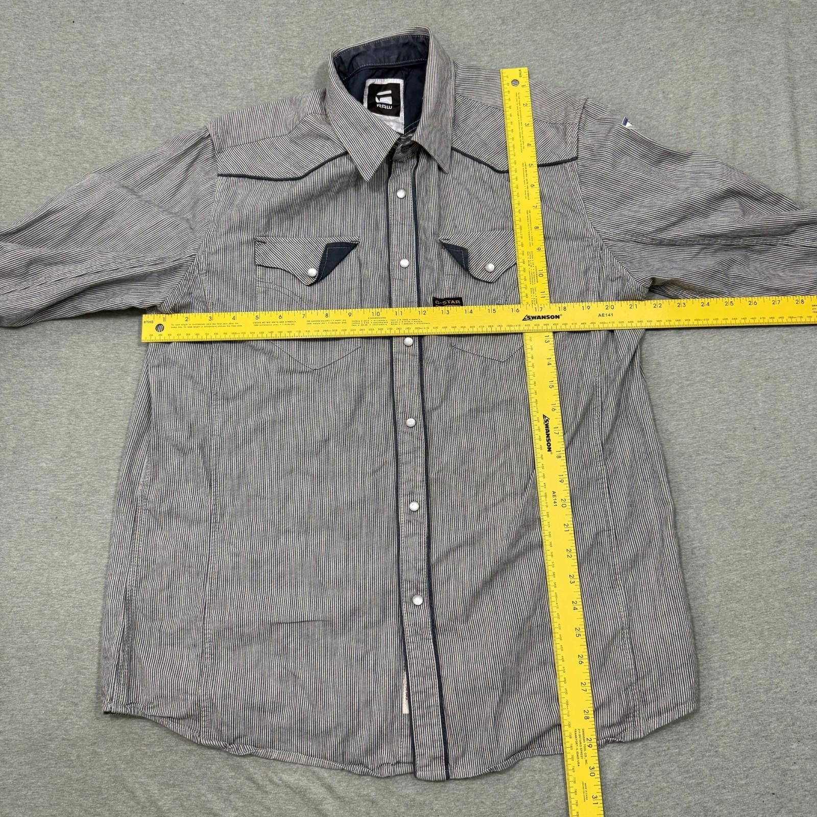 G-Star G Star Raw Midnight Sign Long Sleeve Pearl Snap Shirt XXL Size US XXL / EU 58 / 5 - 6 Thumbnail