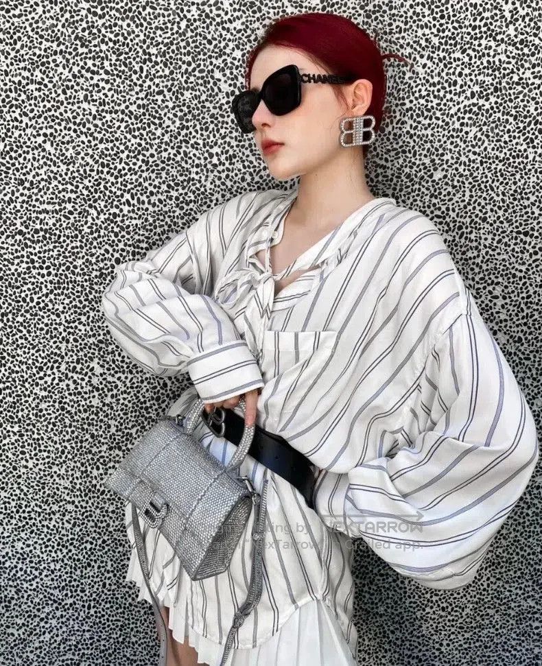 Balenciaga Balenciaga White Stripe Silk Bow Shirt. Size US S / EU 44-46 / 1 - 8 Thumbnail