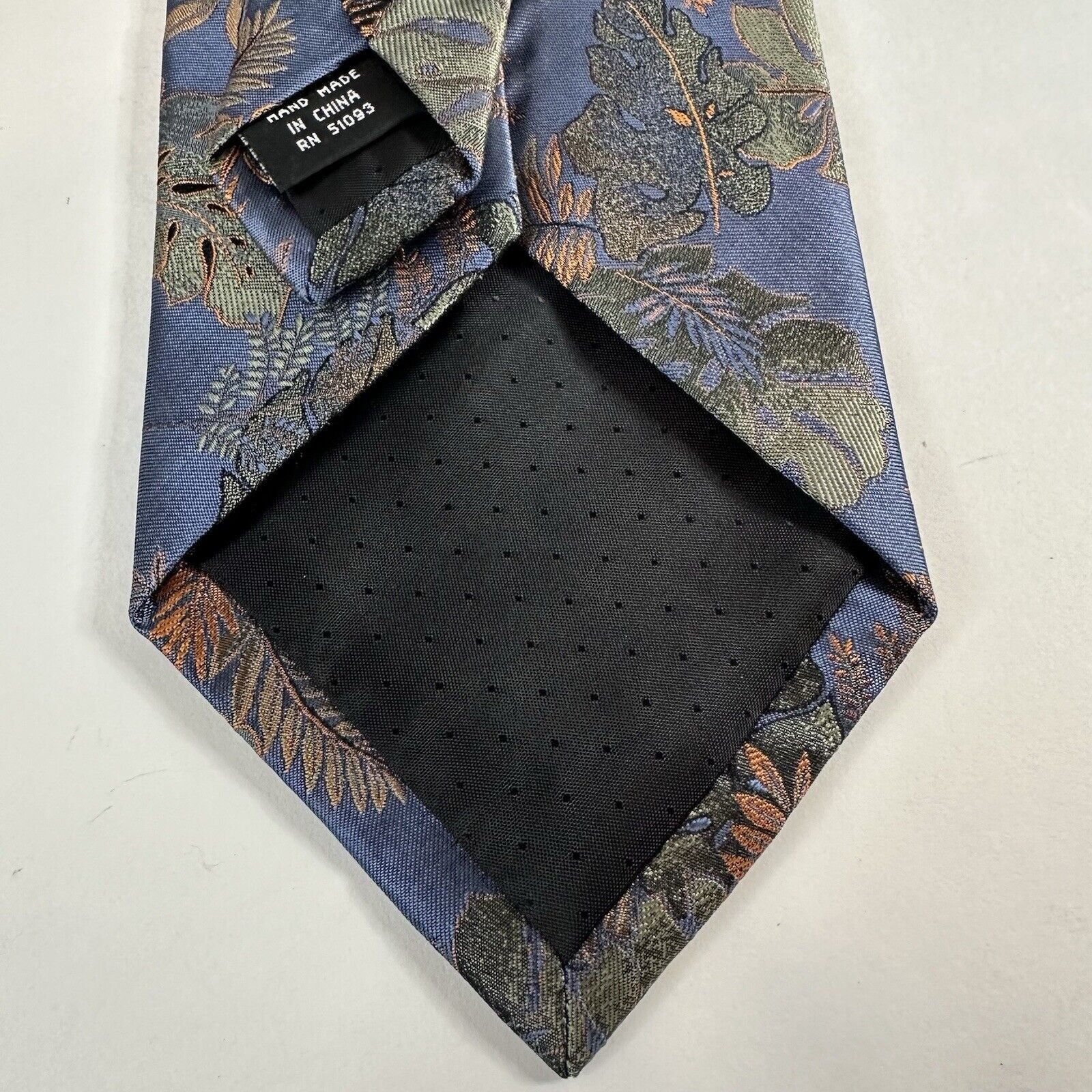 Other Tropicals by Tango Tie Handmade Silk Blue w/Green/Leaves Size ONE SIZE - 3 Thumbnail