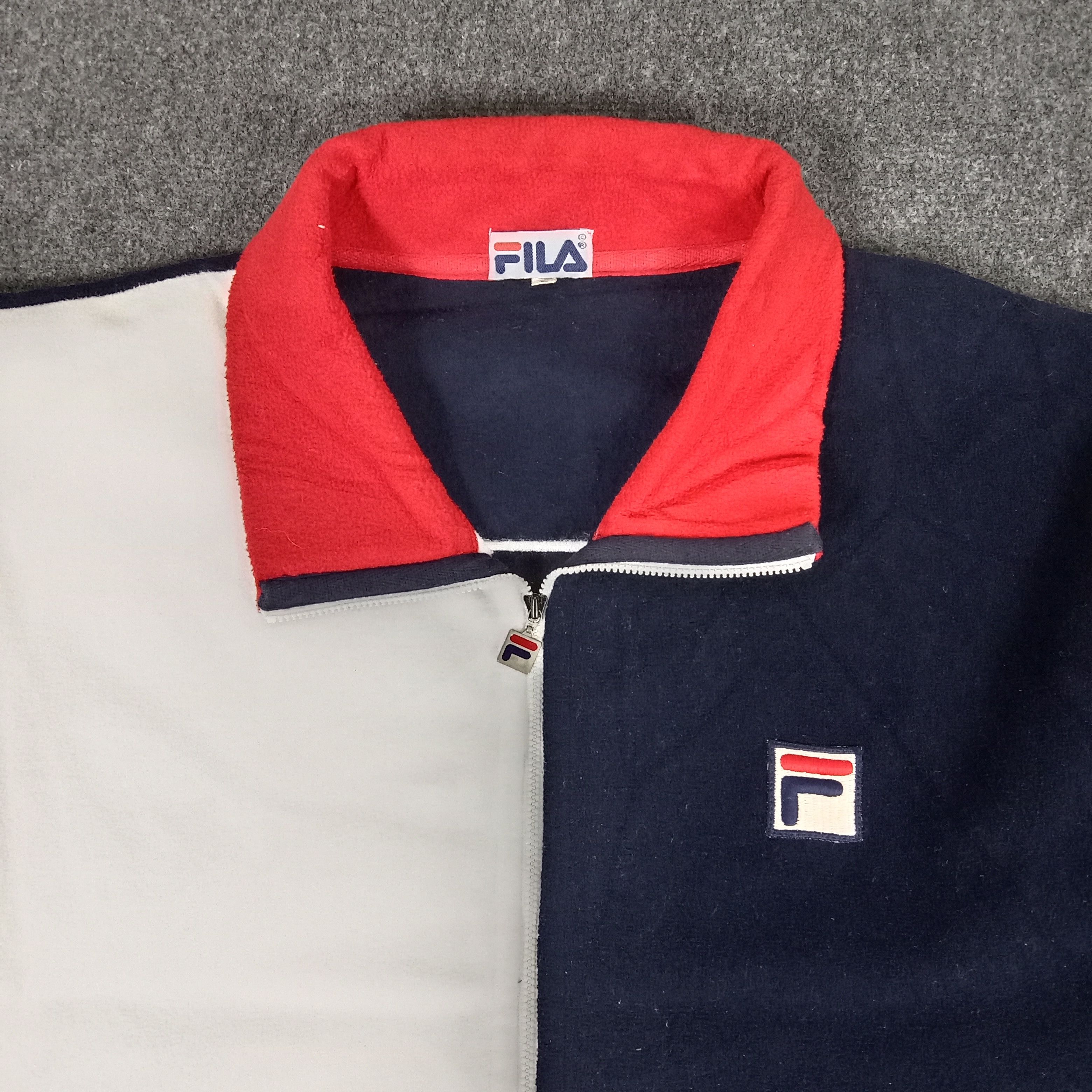 Fila × Vintage Fila Italian Sport Style Big Logo Polar Fleece Sweatshirt Size US XL / EU 56 / 4 - 4 Thumbnail