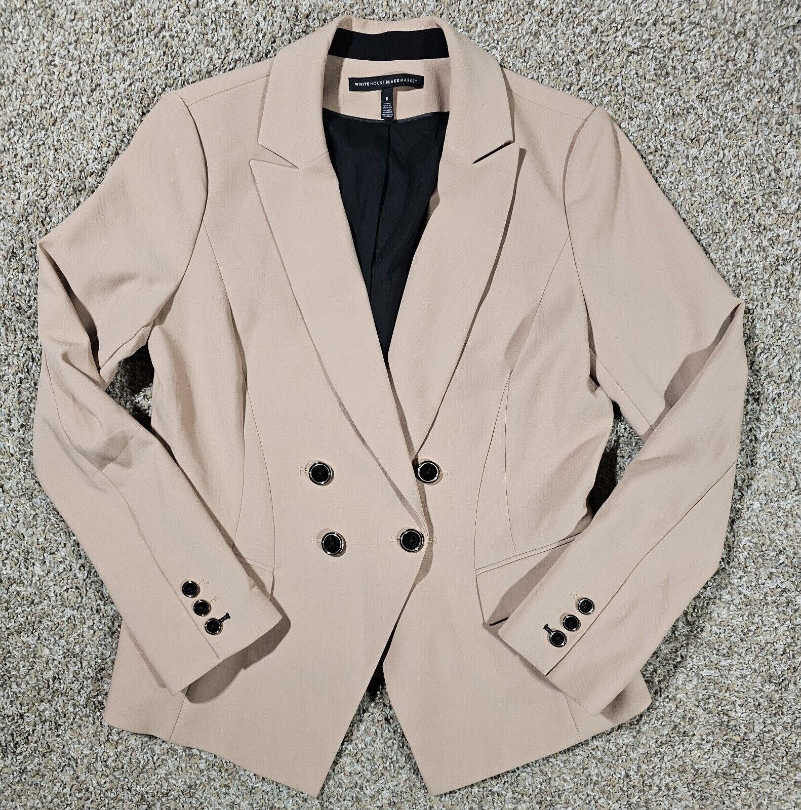 Designer White House Black Market Double Breasted Trophy Blazer Tan 8 Size M / US 6-8 / IT 42-44 - 1 Thumbnail