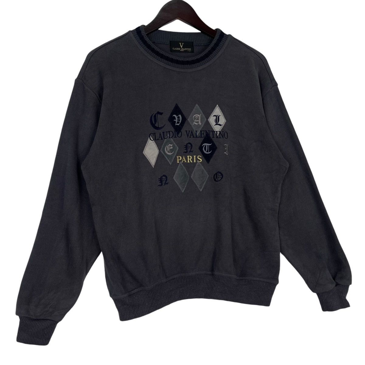 Nike × Vintage Vintage Claudio Valentino Big Embroidered Sweatshirt Size US M / EU 48-50 / 2 - 3 Thumbnail