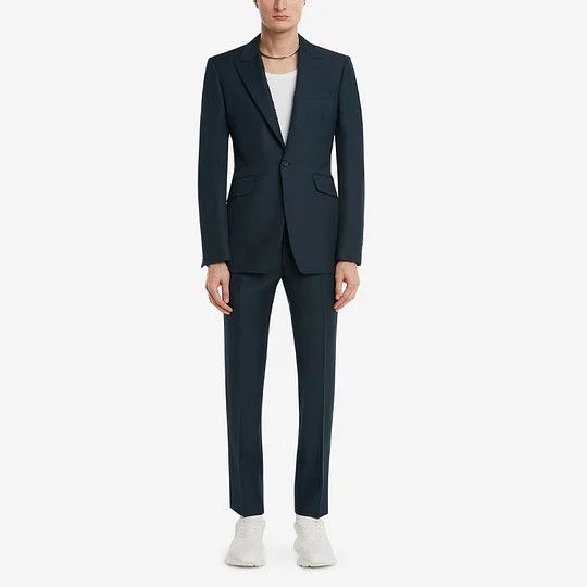 Alexander McQueen o1w1db10925 Wool Mohair Single Breasted Jacket in Navy Blue Size US XXL / EU 58 / 5 - 3 Thumbnail