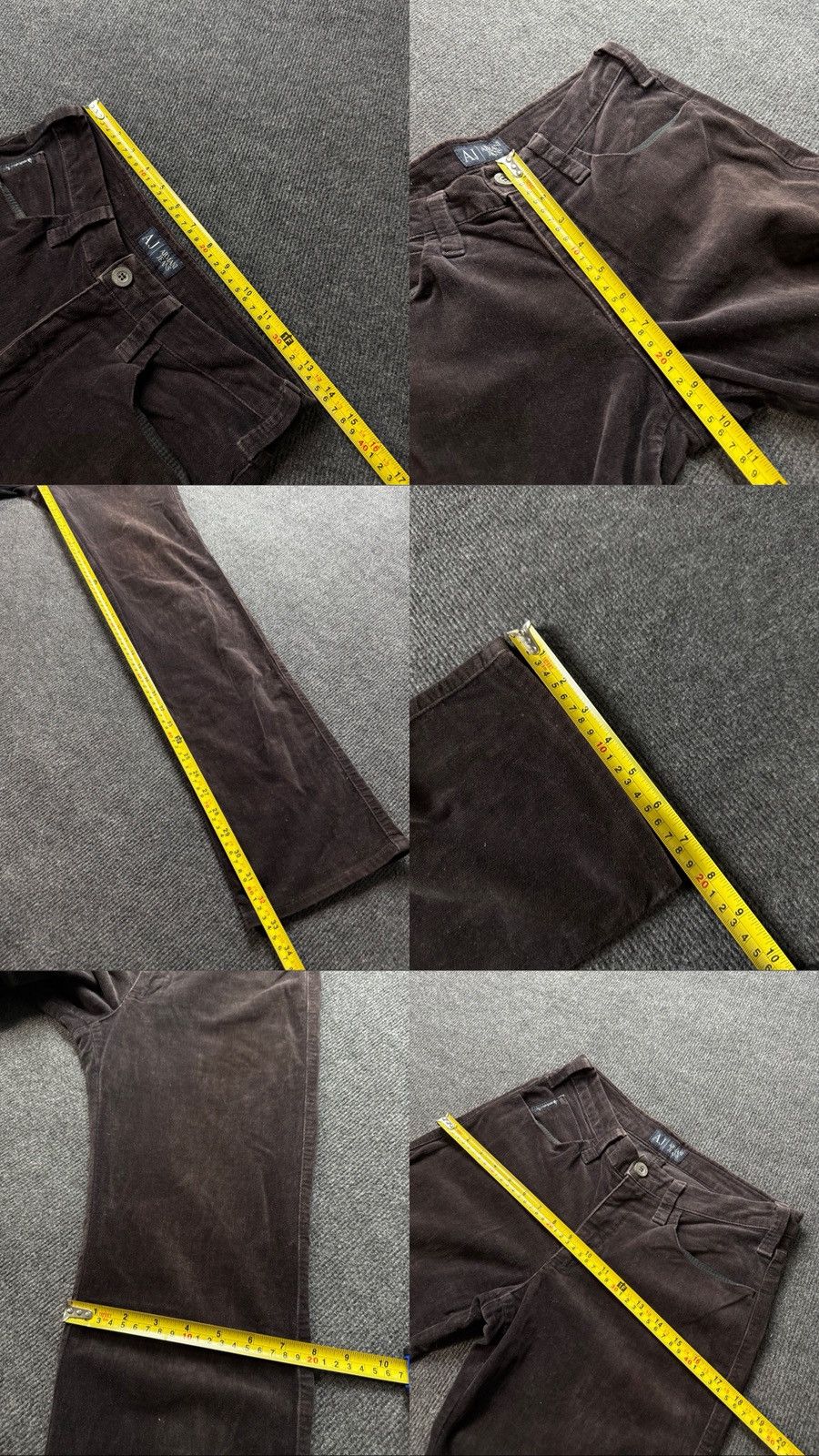 Armani Luxury 00s Armani Jeans AJ Velour Pants Brown Straight Y2K Size 28" / US 6 / IT 42 - 22 Thumbnail