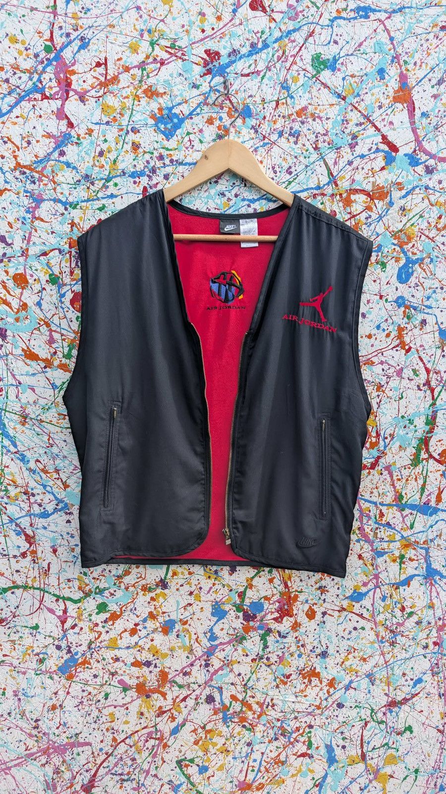 Nike Vintage 90s Nike air Jordan vest gilet sleeveless black red Size US S / EU 44-46 / 1 - 3 Thumbnail