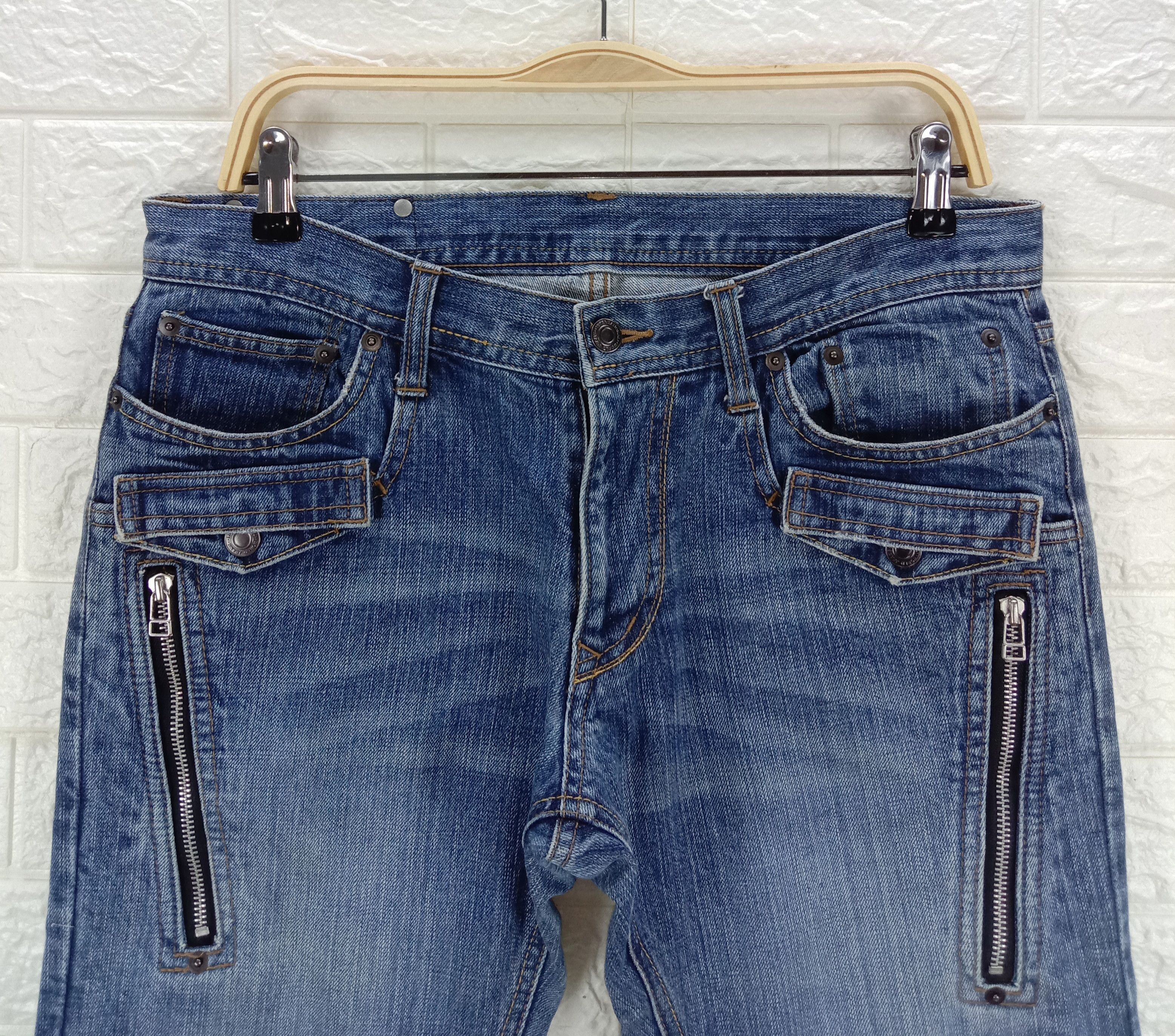 Japanese Brand Vintage Edge Rupert Multi Pocket Blue Wash Jeans Size US 33 - 2 Thumbnail