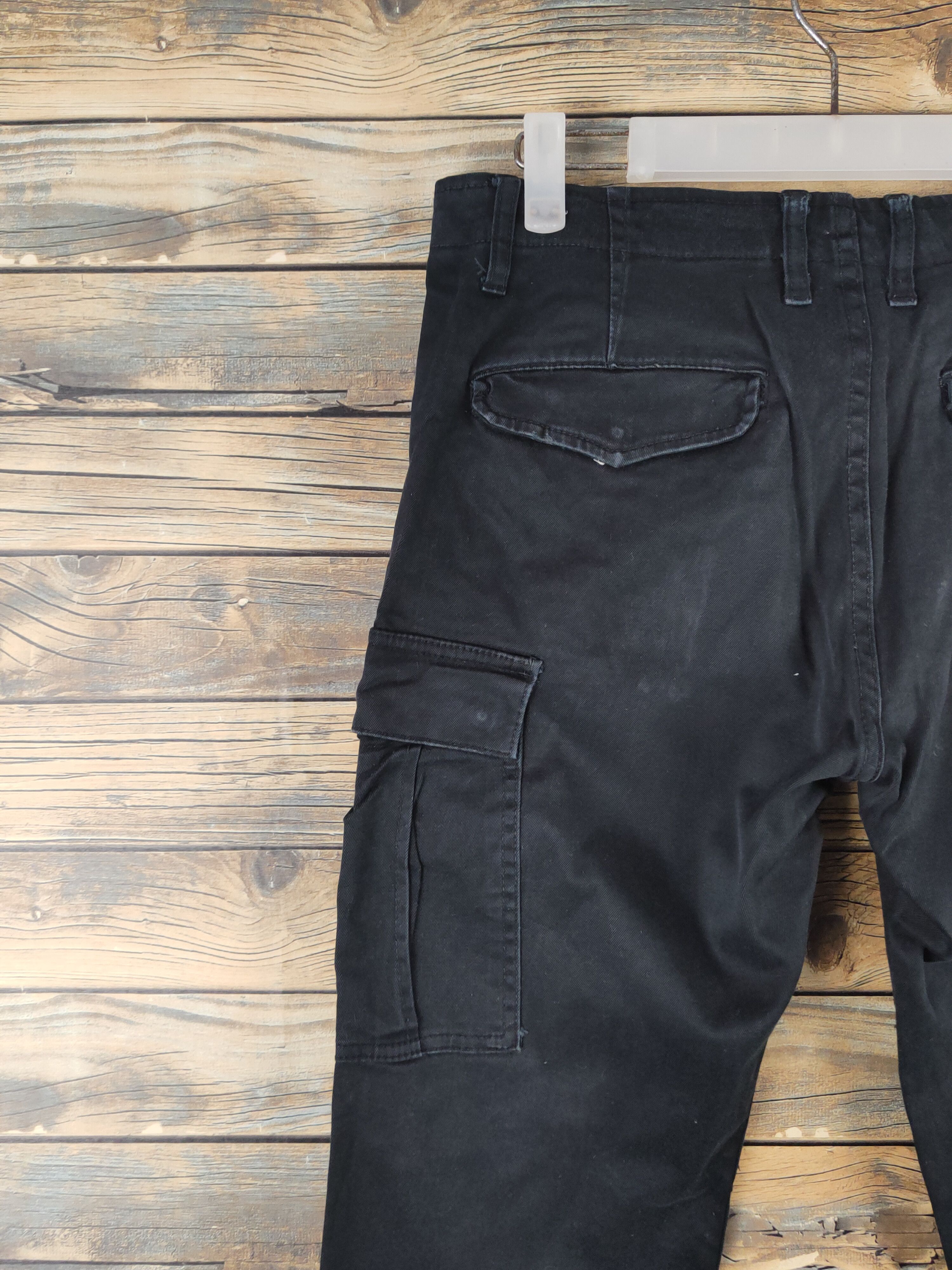 Japanese Brand DL Back Number Black Multipocket Cargo Pants #46-284T Size US 31 - 8 Thumbnail