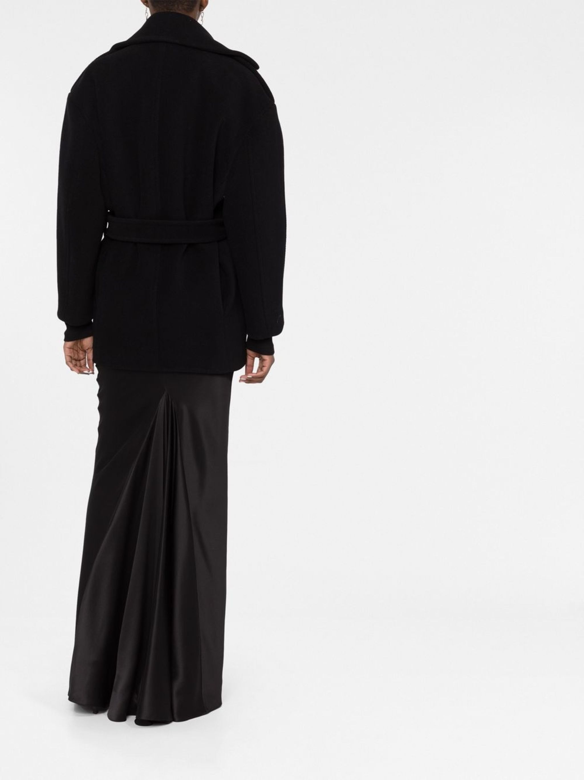 Saint Laurent Paris o1s1wg111124 Manteau Chevron Mousse Coat in Black Size M / US 6-8 / IT 42-44 - 4 Thumbnail