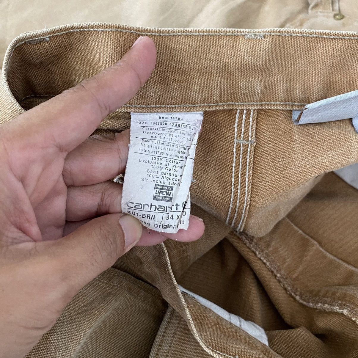 Carhartt Vintage Carhartt Double Knee Faded Tan Carpenter Pants Size US 34 / EU 50 - 15 Thumbnail