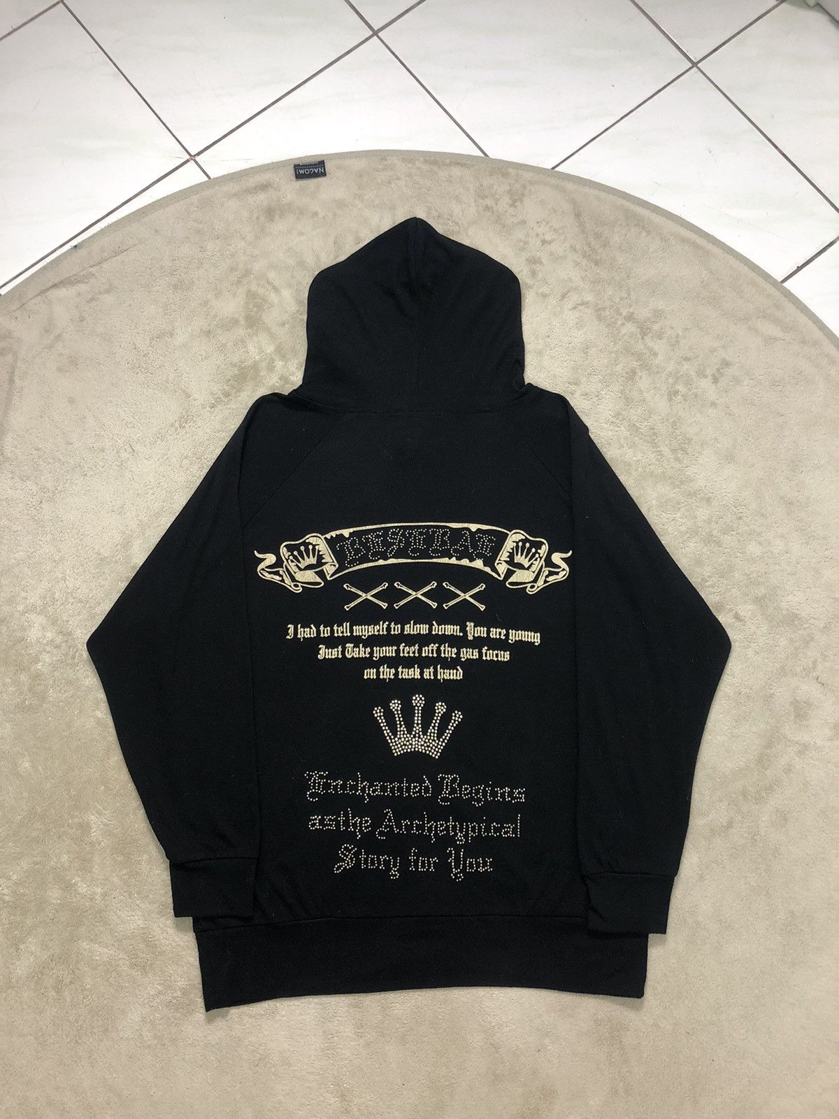 If Six Was Nine × Japanese Brand × Le Grande Bleu (L.G.B.) Vintage Lazy Daisy Poem Skull Oversize Hoodie Size US M / EU 48-50 / 2 - 8 Thumbnail