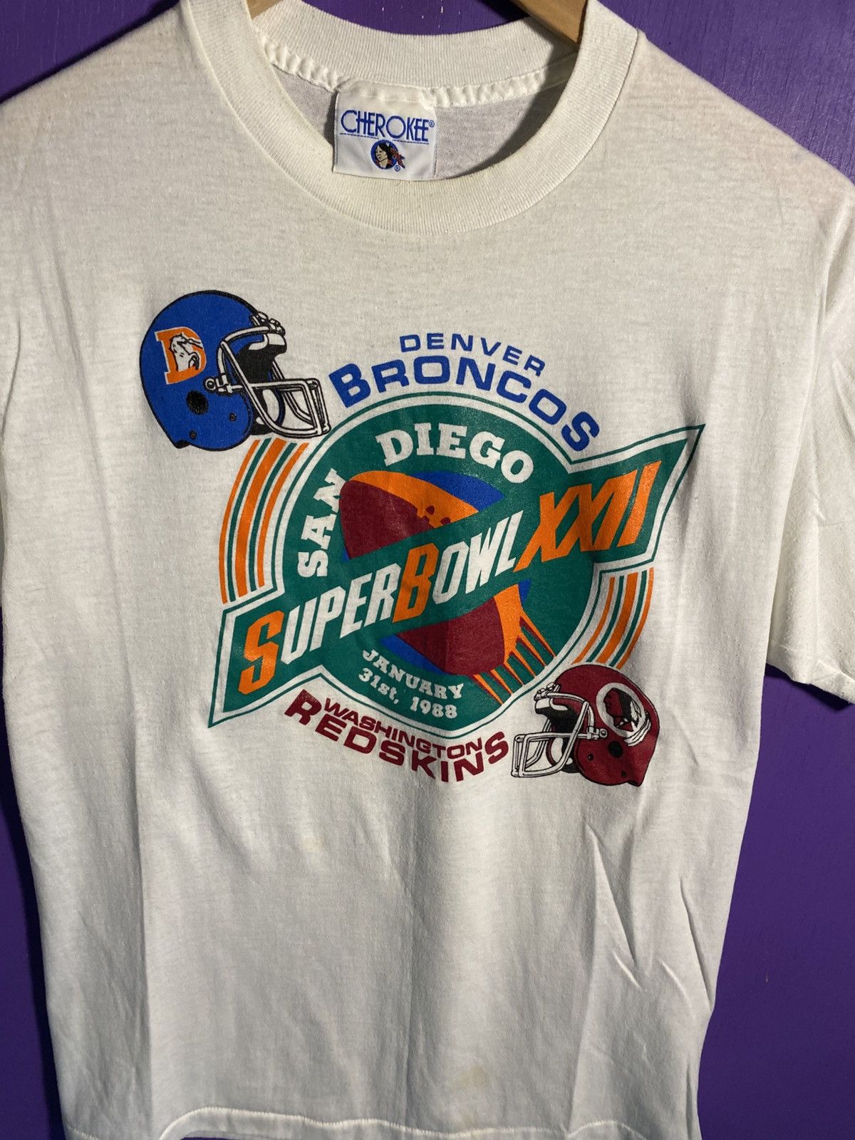 NFL Vintage 1988 Broncos vs Redskins superbowl t-shirt Size US M / EU 48-50 / 2 - 3 Thumbnail