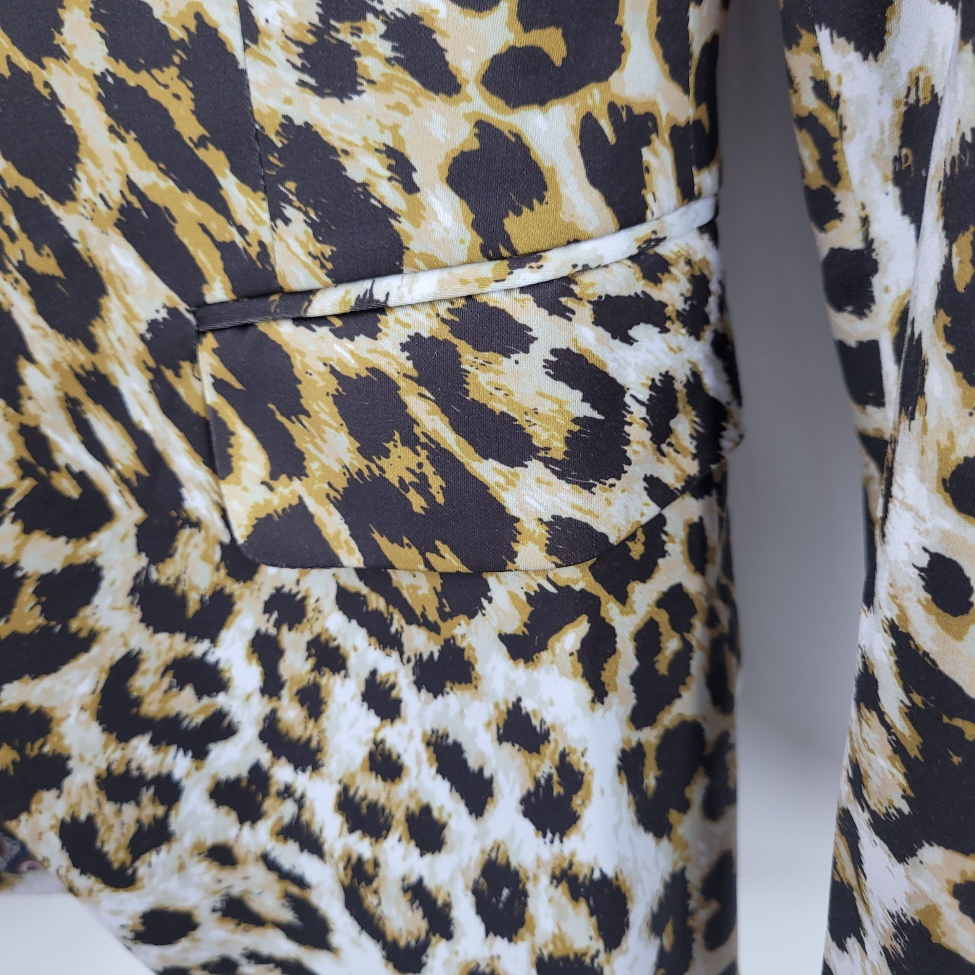 Other Leopard Print Mens Satin Blazer Jacket L/46 Single-Breasted Size 46R - 9 Thumbnail
