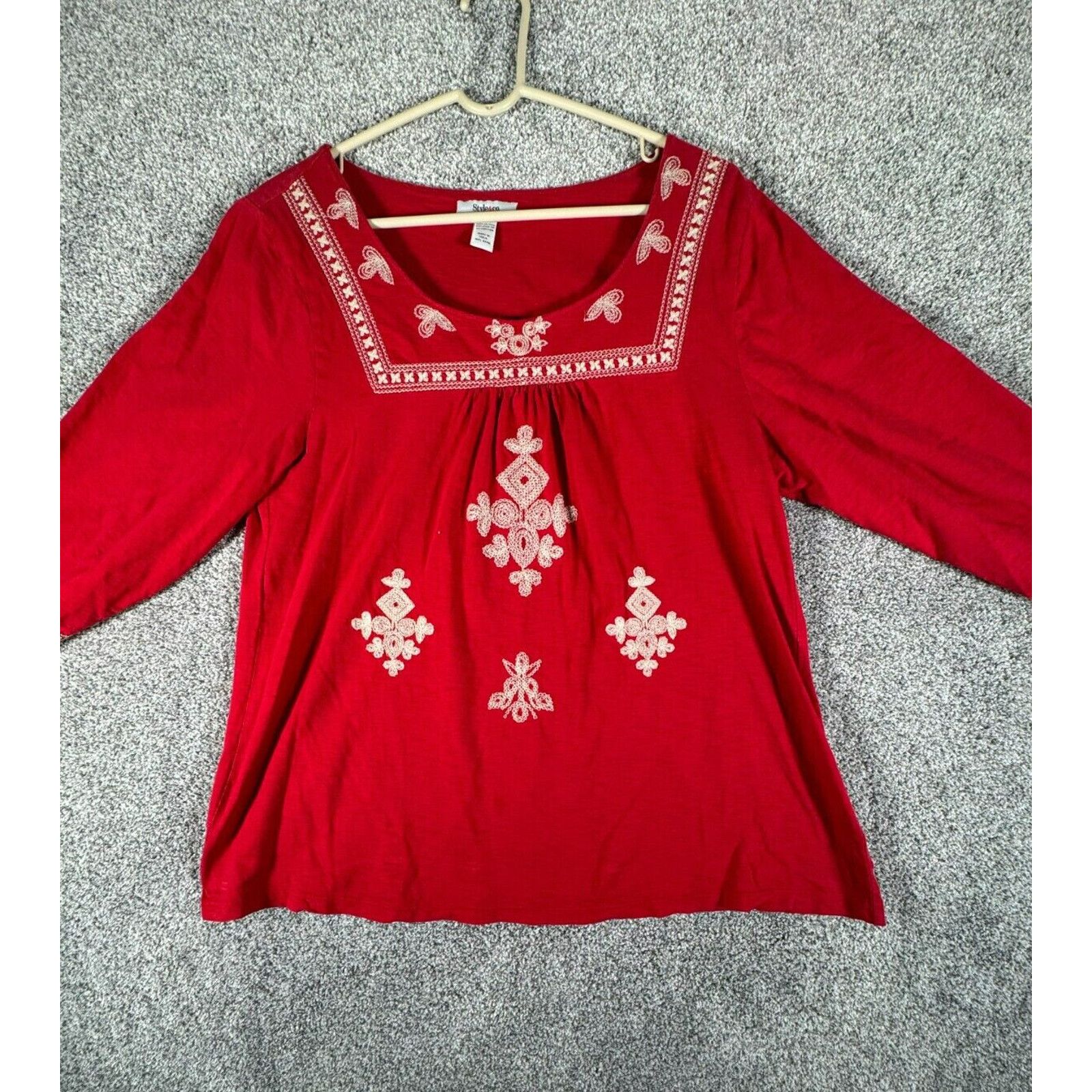 Other Style&Co Top XL Embroidered Cottagecore Peasant Vintage Y2K Size XL / US 12-14 / IT 48-50 - 1 Thumbnail