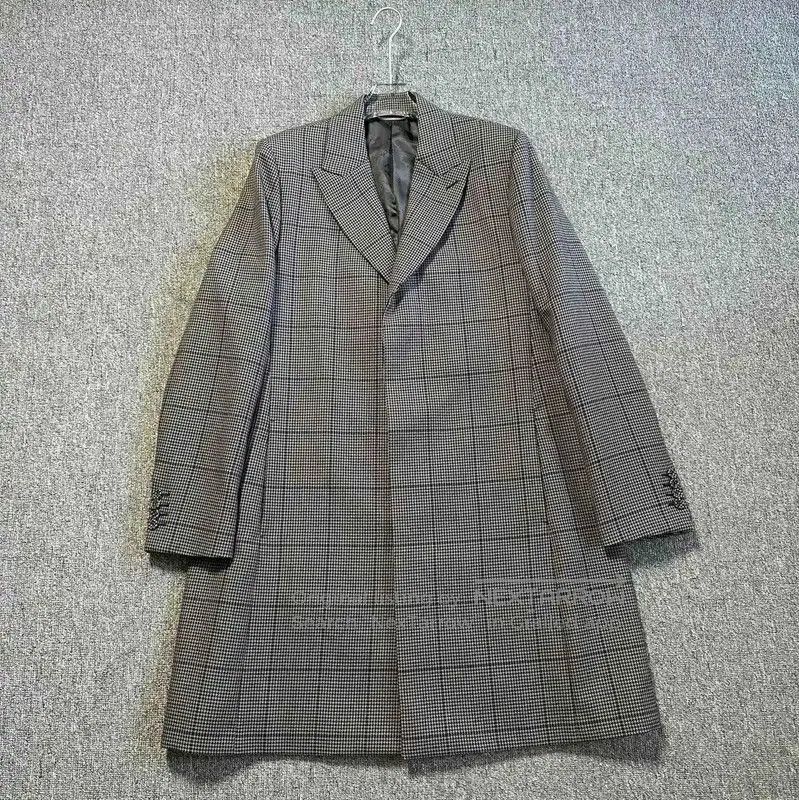 Dior Dior Coffee Wool Houndstooth Long Coat . Size US XL / EU 56 / 4 - 1 Thumbnail