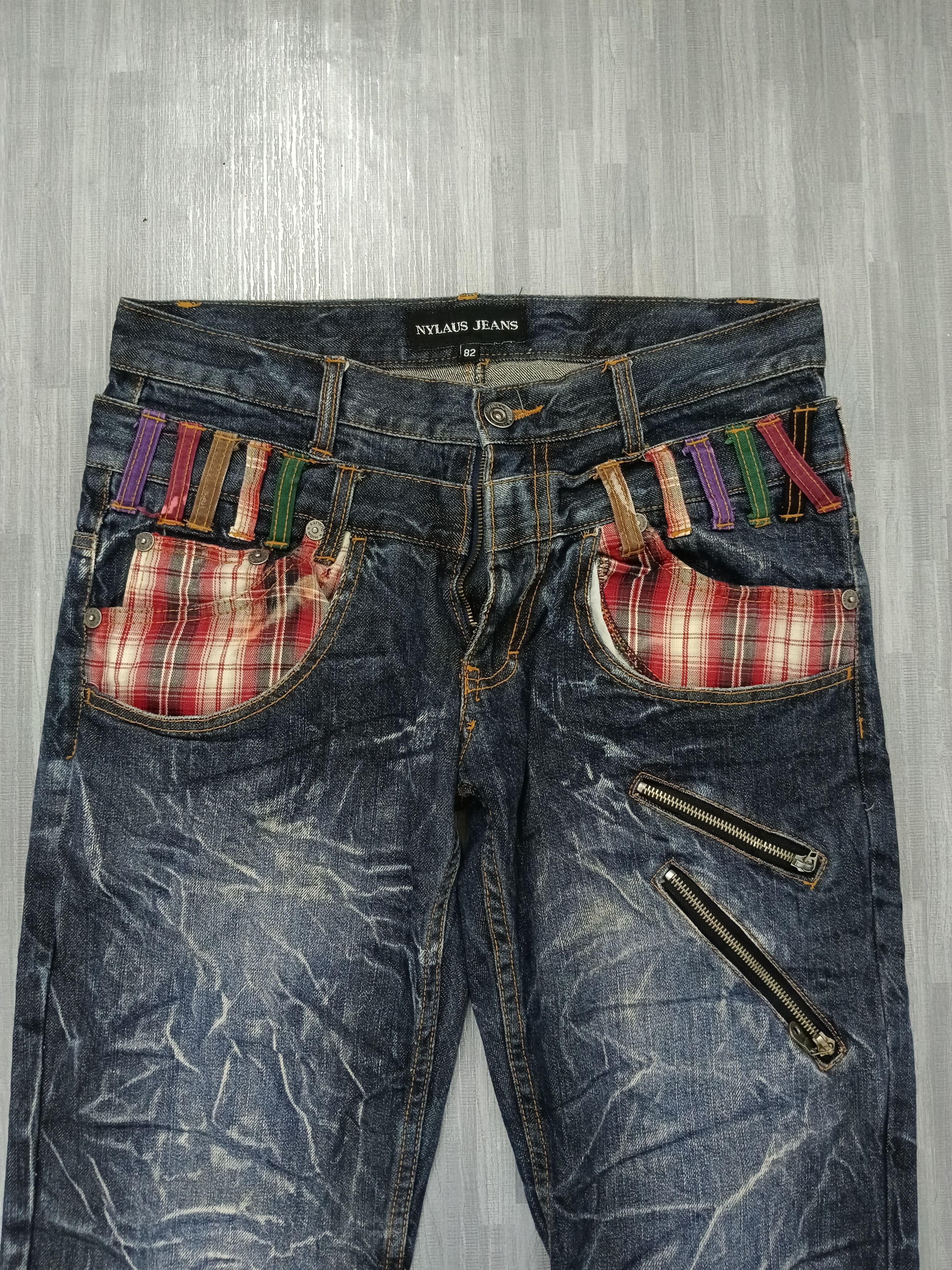 Japanese Brand SICK DOUBLE WAIST NYLAUS JEANS Size US 32 / EU 48 - 4 Thumbnail