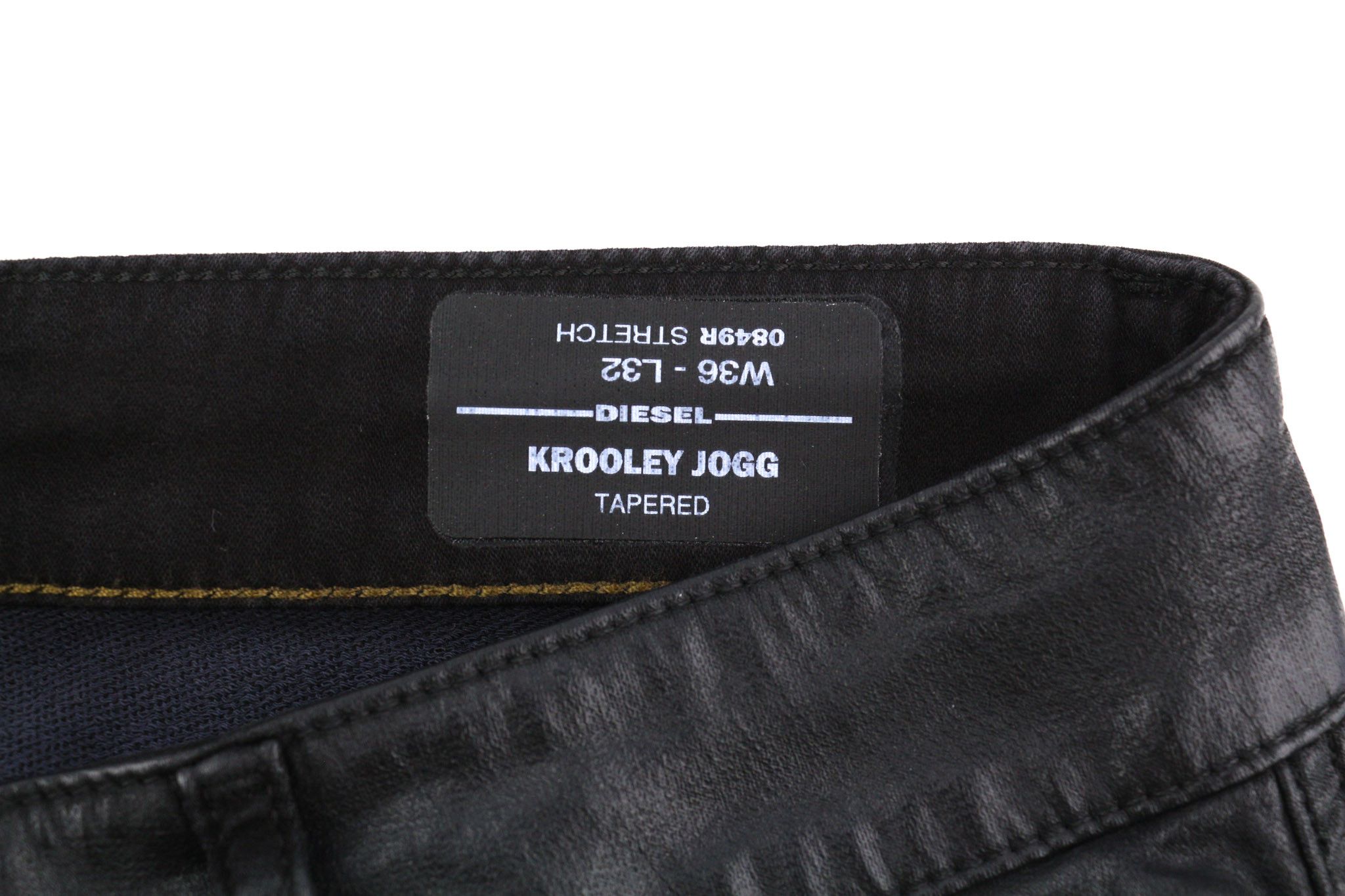 Diesel KROOLEY JOGG 0849R W36/L32 Coated Black Jeans 40216 Size US 36 / EU 52 - 6 Thumbnail