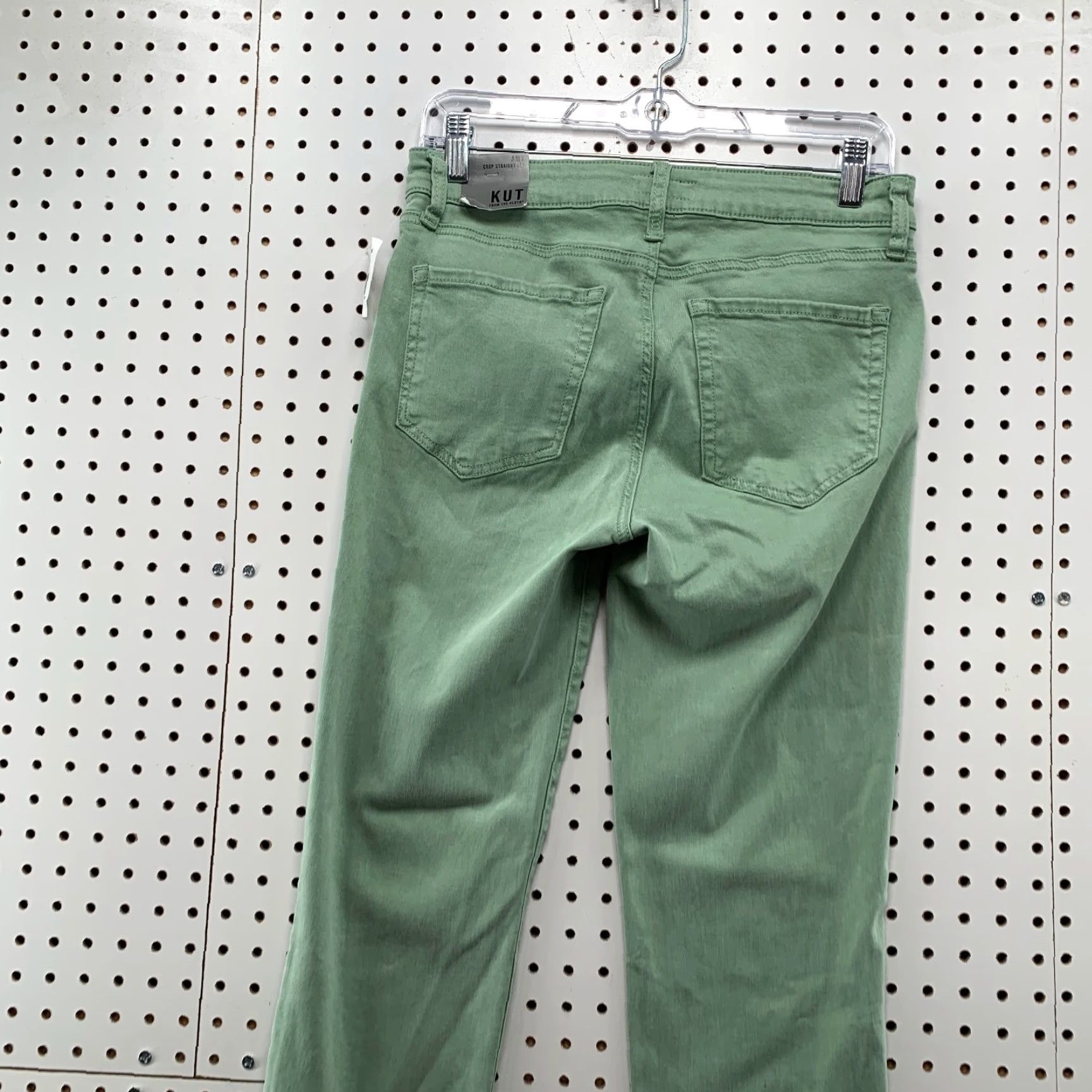 Vintage KUT From The Kloth AMY Pants Womens 6 Green Crop Straight Leg NEW 28x25 Size 28" / US 6 / IT 42 - 7 Thumbnail