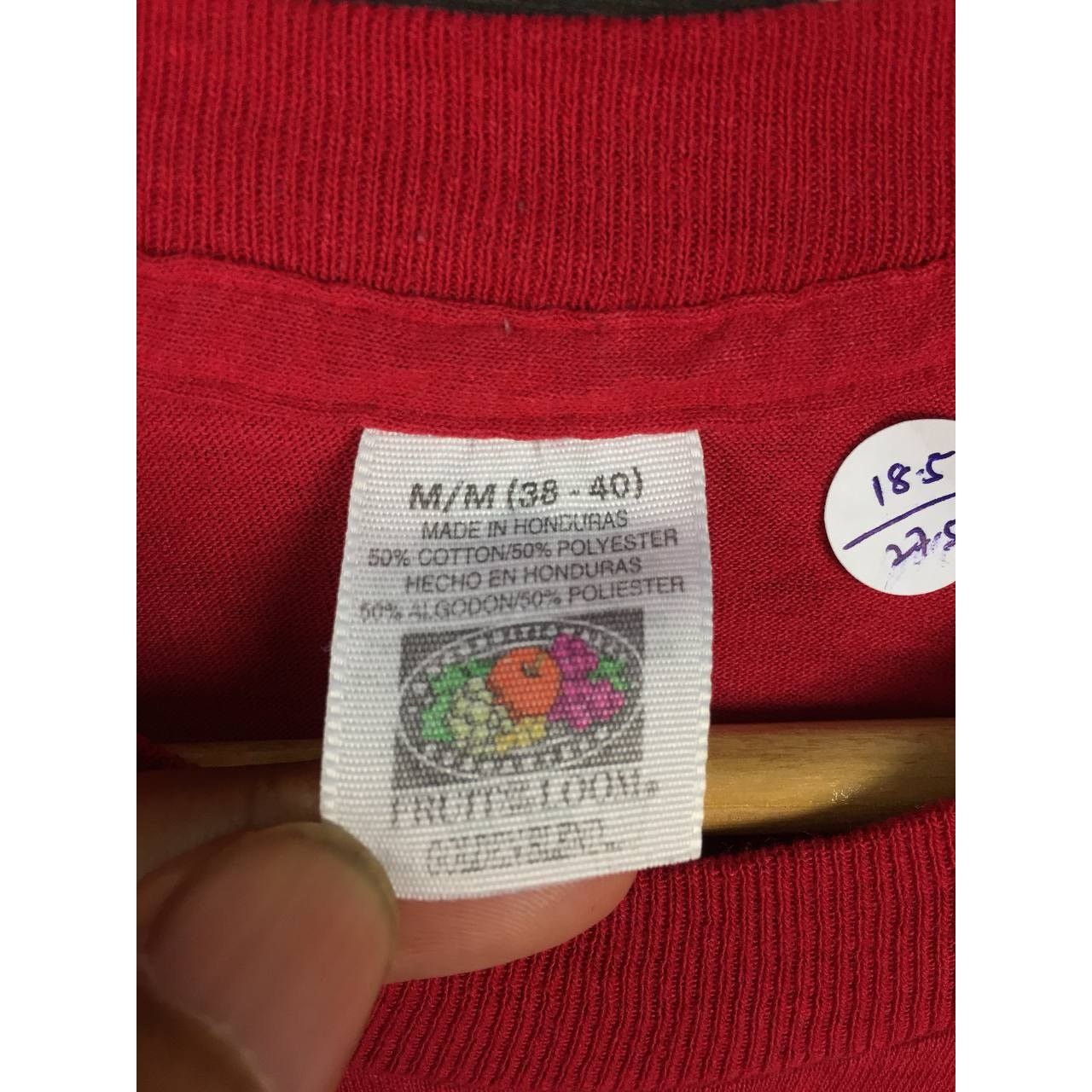 Fruit Of The Loom × Vintage Vtg 90s Fruit Of The Loom 50/50 Golden Blend Plain Blank Tee Size US M / EU 48-50 / 2 - 8 Thumbnail