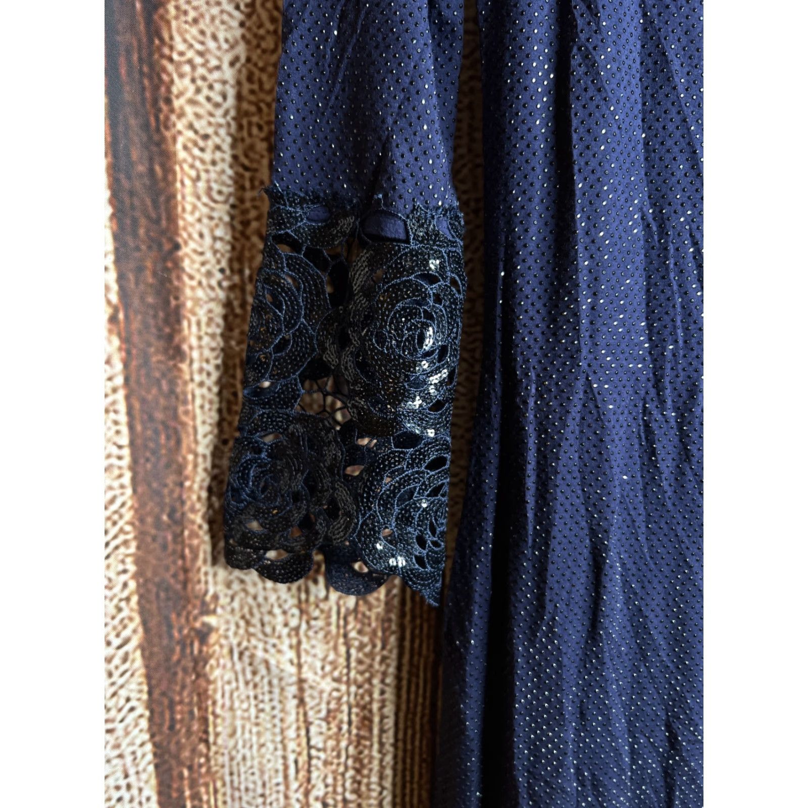 Vintage GRAYSE Gray S Sequin Blue Stretchy Evening Dress USA Dress Size S / US 4 / IT 40 - 5 Thumbnail