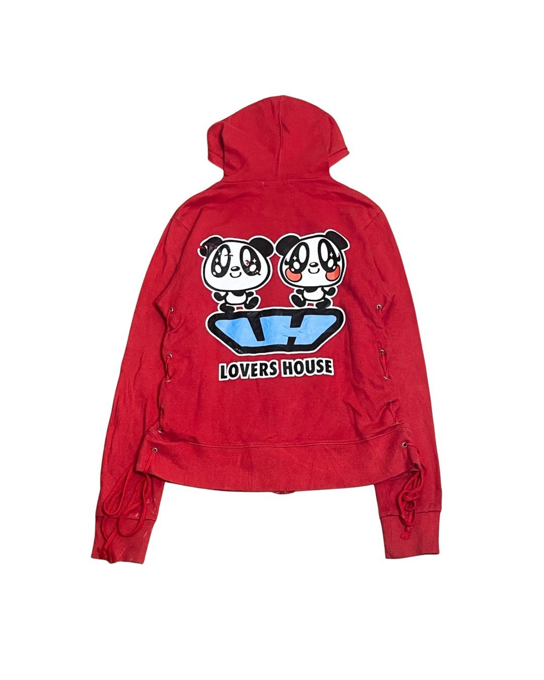 Japanese Brand Lovers House Japan Side-Lace Panda Graphic Hoodie Y2K Size S / US 4 / IT 40 - 3 Thumbnail