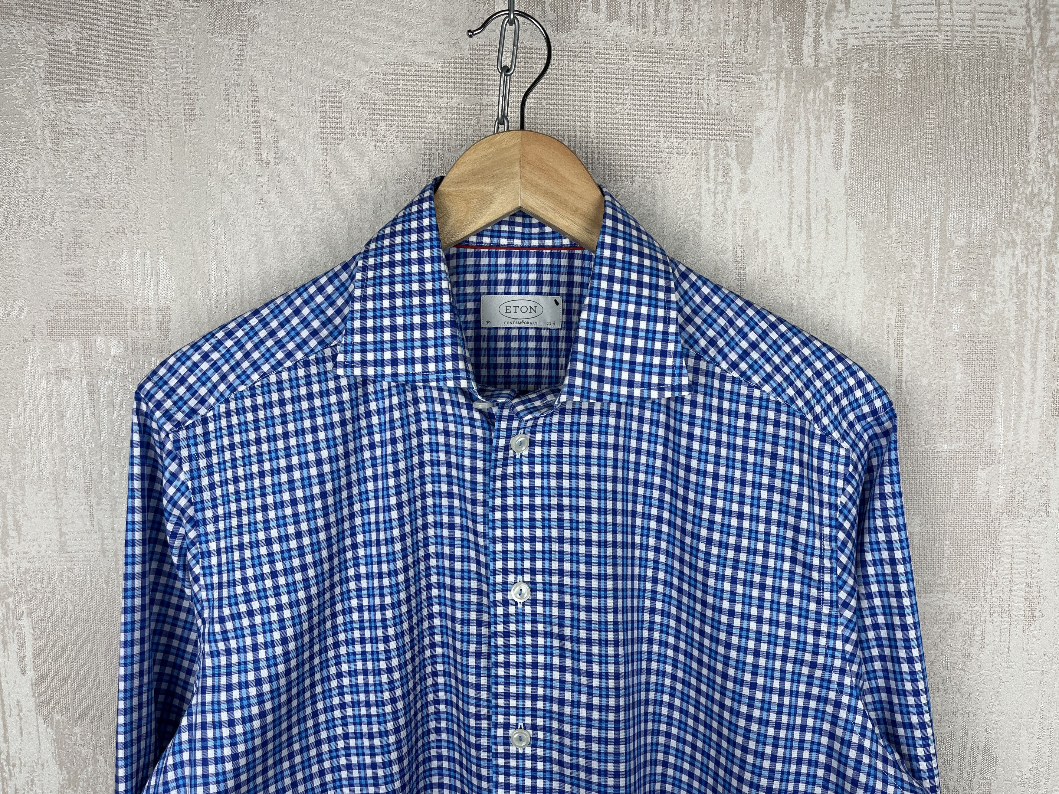 Eton Eton Check Dress Shirt Long Sleeve Men's Size 39 15.5 Size US M / EU 48-50 / 2 - 1 Thumbnail