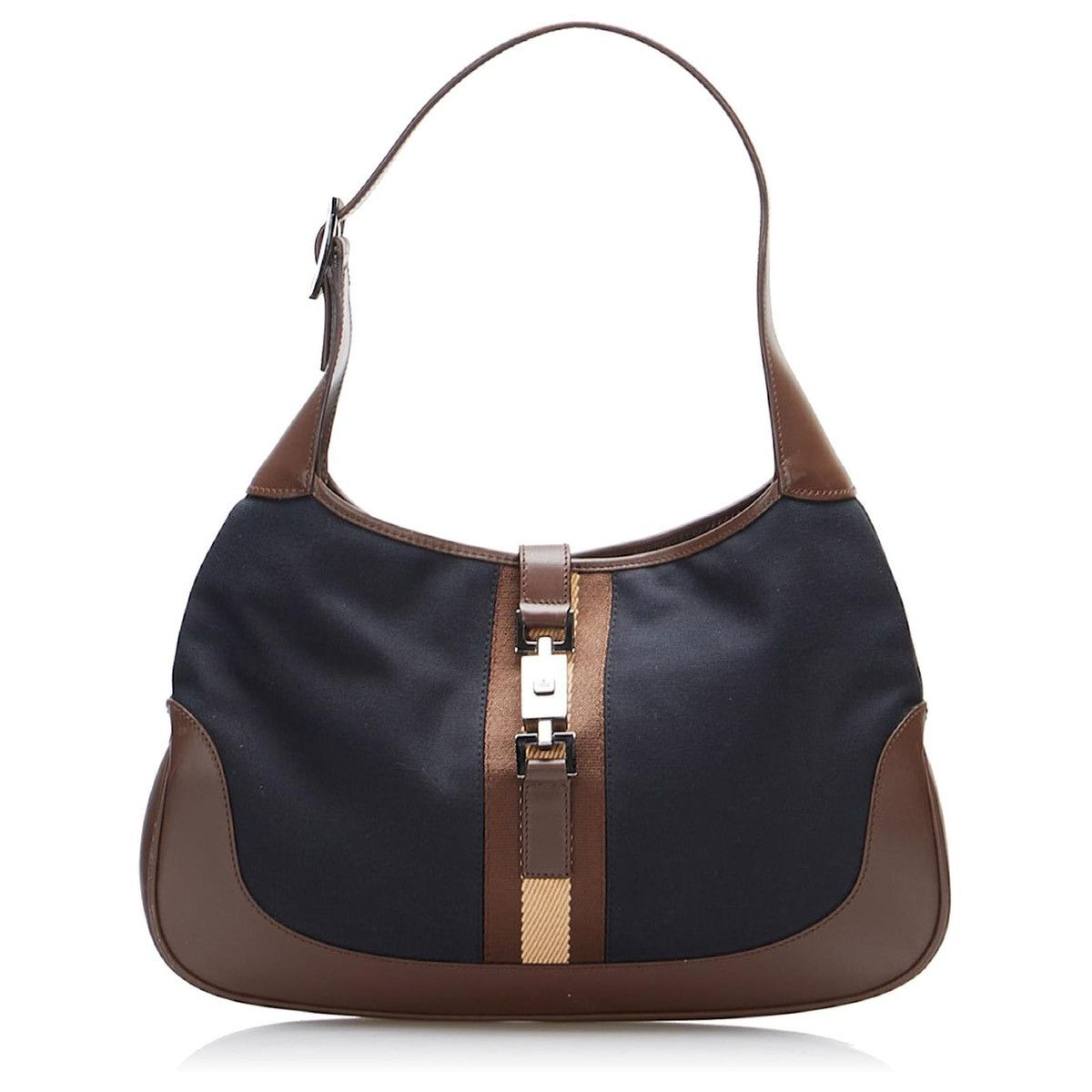 Gucci Gucci Black Web Jackie Shoulder Bag Size ONE SIZE - 1 Thumbnail