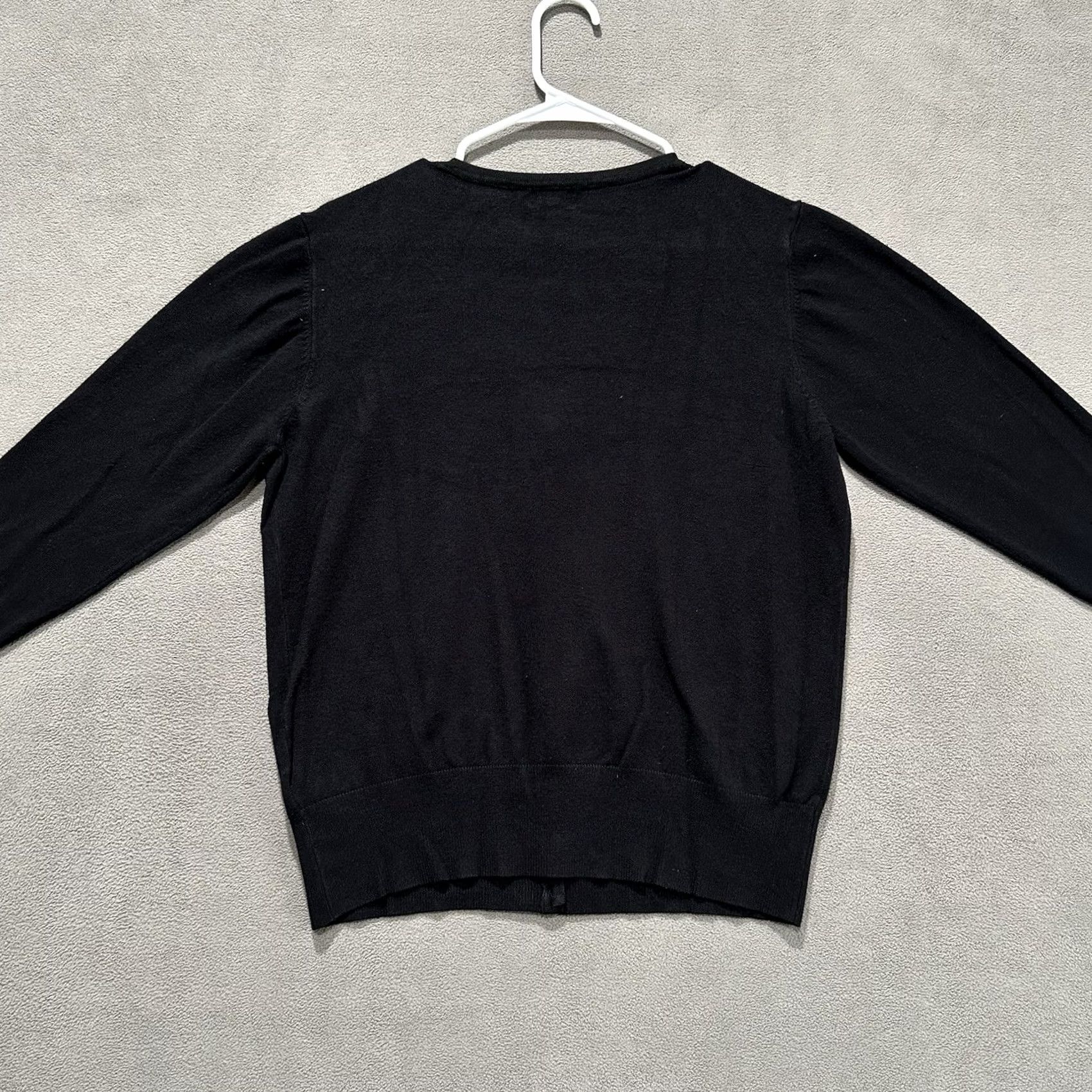 Vintage Cielo Sweater Womens Large Black Button Front V-Neck Silk Blend Cardigan Size L / US 10 / IT 46 - 2 Thumbnail
