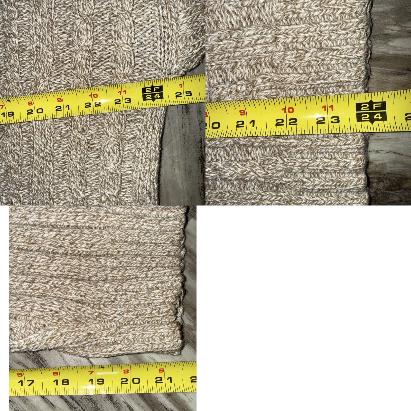 Vintage Retriever Sweater Men's L Cable-Knit Oatmeal Tan Crew Neck Heavyweight Cotton-Acrylic Pullover Regular Fit USA Nature Outdoor Classic Size US L / EU 52-54 / 3 - 8 Thumbnail