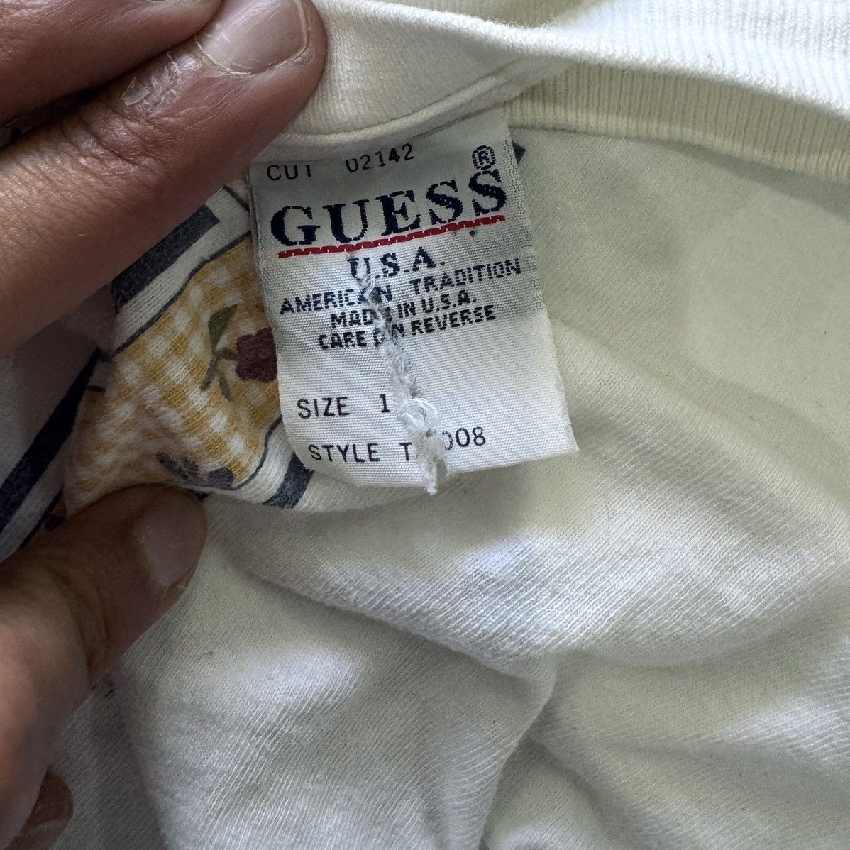 Guess Vintage 90s Guess U.S.A. “81” Floral Gingham Tee Size US S / EU 44-46 / 1 - 3 Thumbnail
