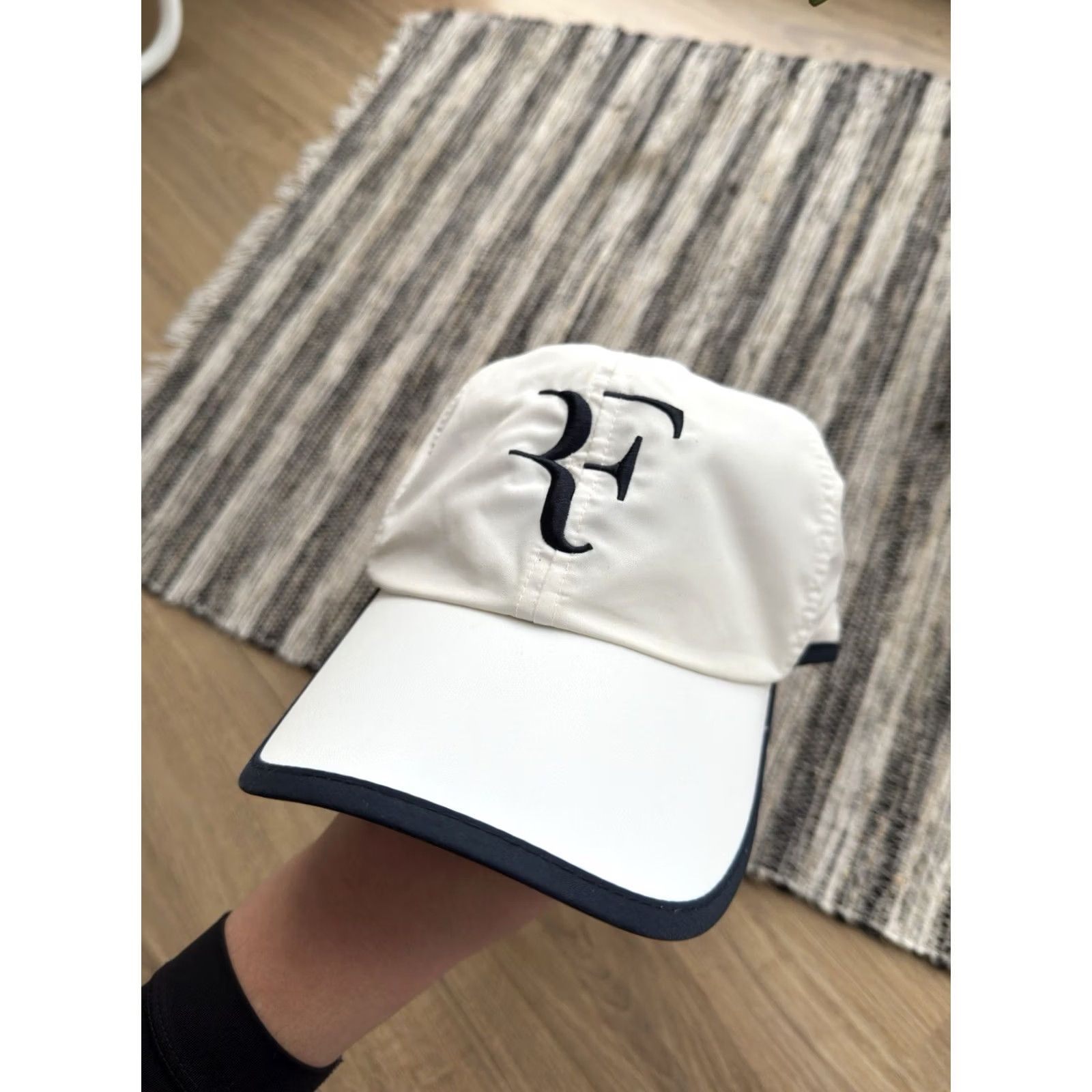 Nike VINTAGE Nike RF Big Logo Tennis Nylon White Cap One Size Men Size ONE SIZE - 4 Thumbnail