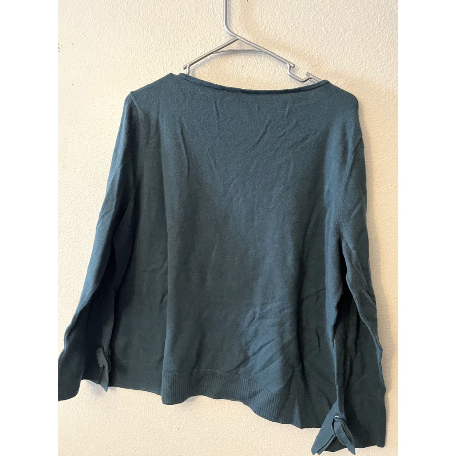 Talbots Talbots Women’s Sweater XL Teal 3/4 Sleeve Boat Neck Pullover Office, Business, Professional Womens XL Teal Pullover Sweater Size XL / US 12-14 / IT 48-50 - 3 Thumbnail